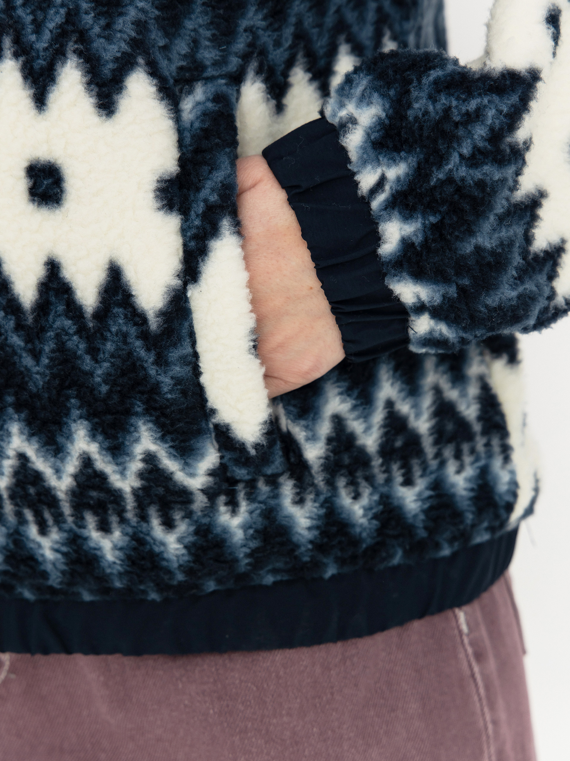 Womens Helly Hansen Fleece  Imperial Printed Pile Snap (navy nordic aop)