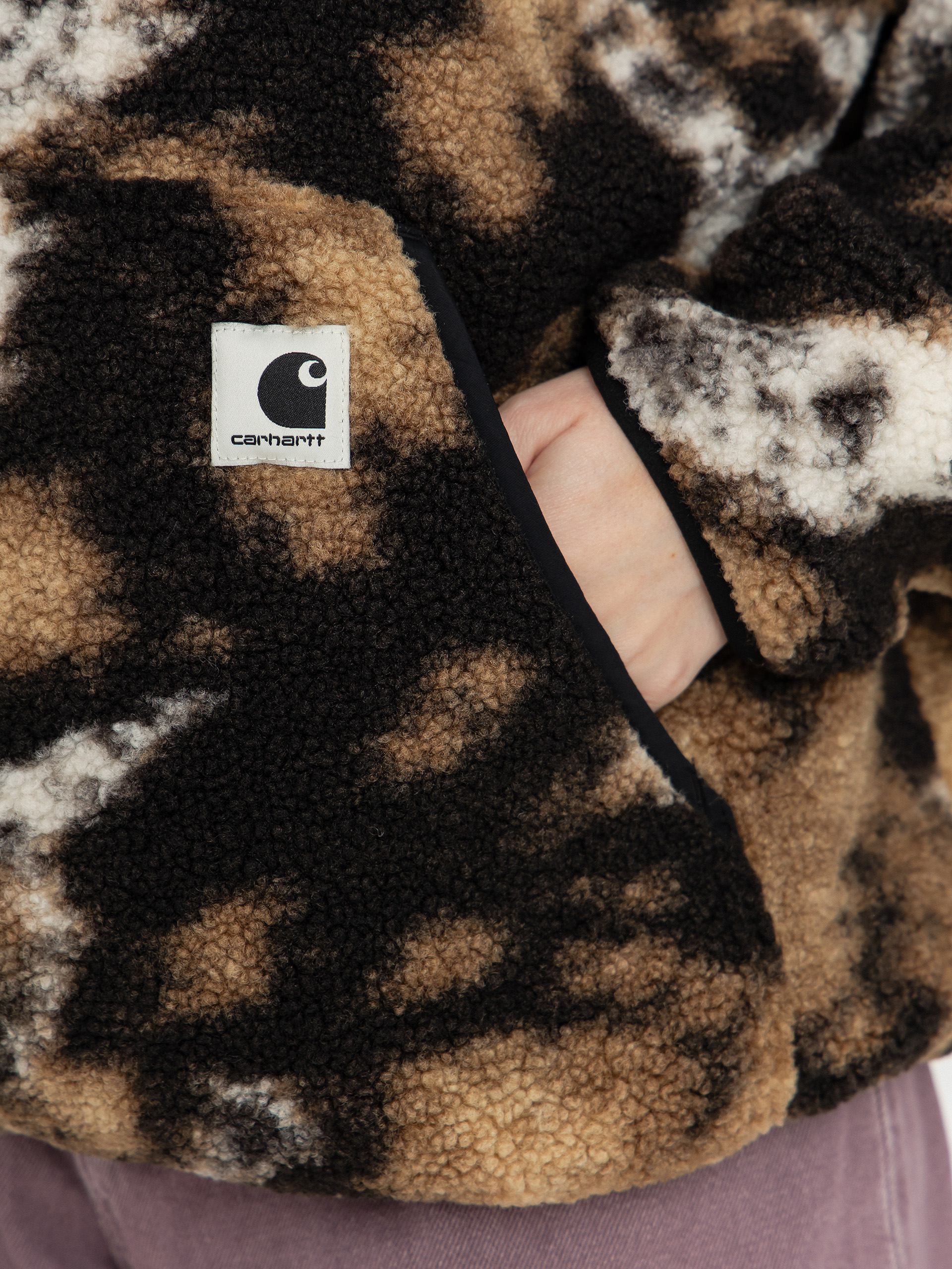 Womens Carhartt WIP Fleece  Elliot (wild dog jacquard/black)