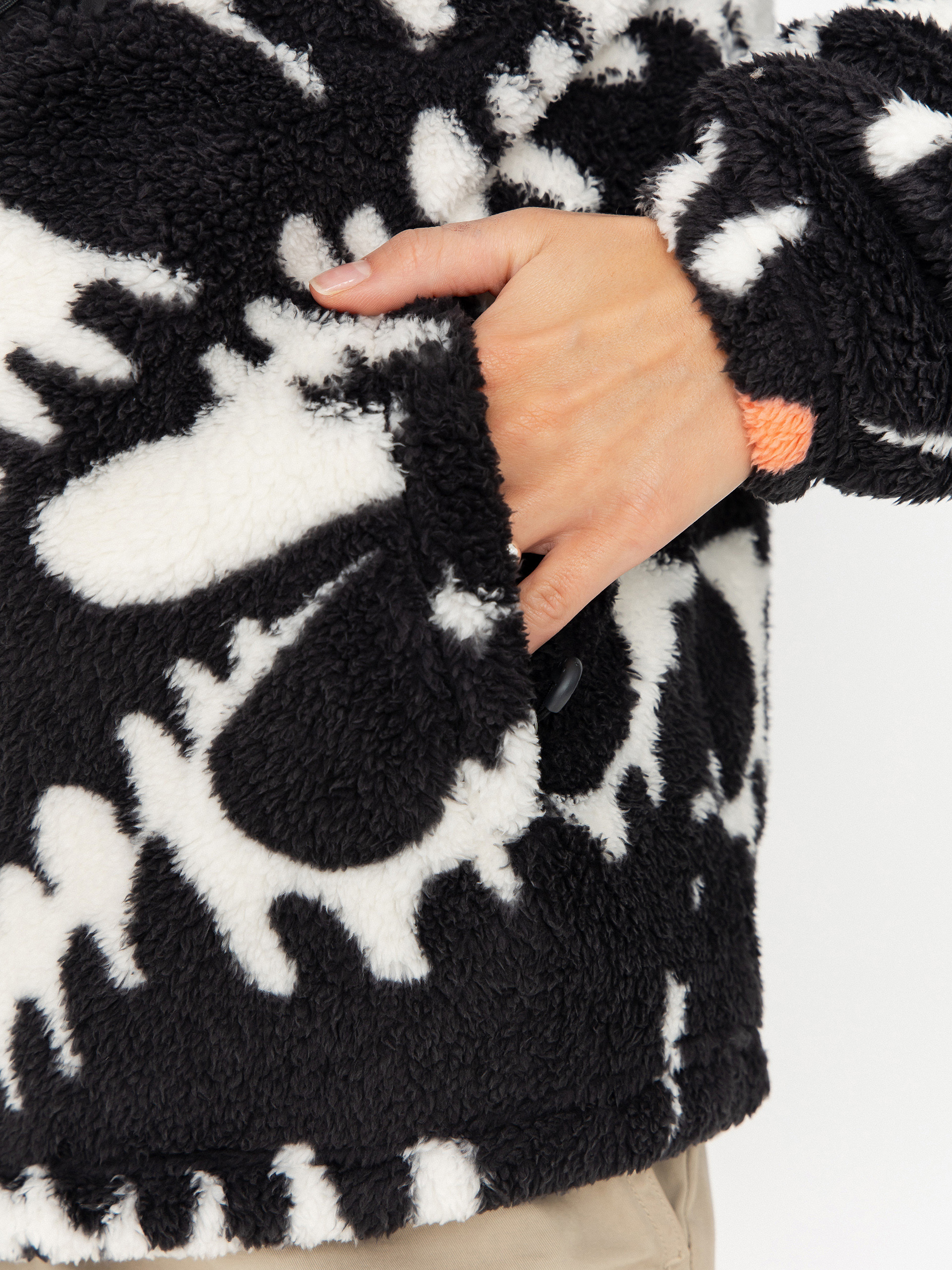 Roxy Alabama Full Zip Printed Wmn Fleece - white, black
