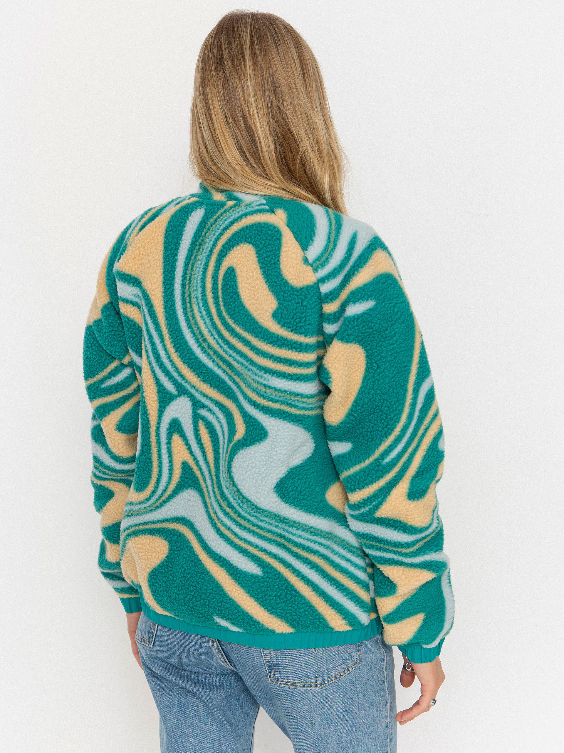 Helly Hansen Fleece Imperial Printed Pile Snap Wmn - blue, green