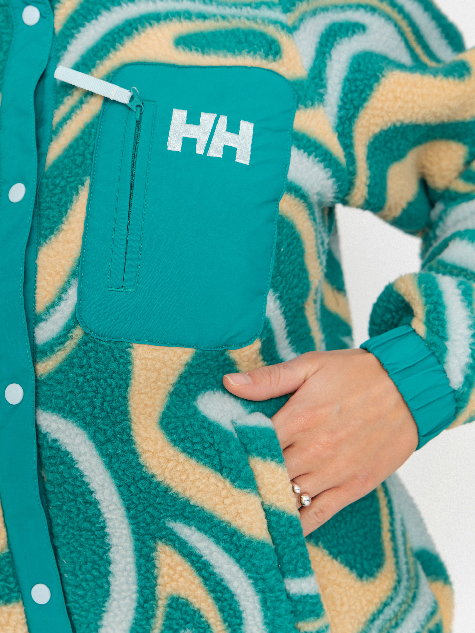 Womens Helly Hansen Fleece  Imperial Printed Pile Snap (barely blue swirl aop)