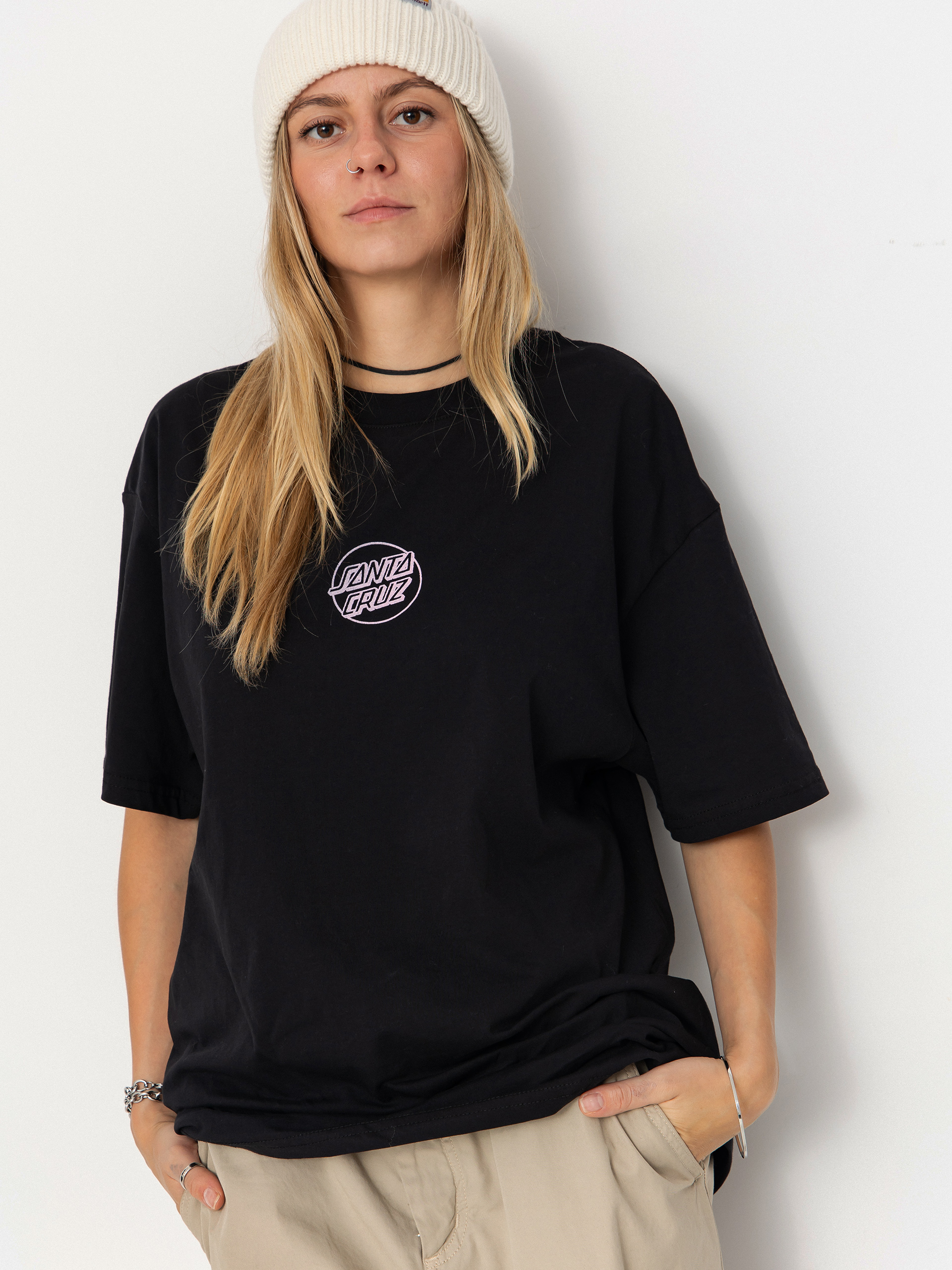 Santa Cruz Mono Stamped Dot Wmn T-Shirt (black)