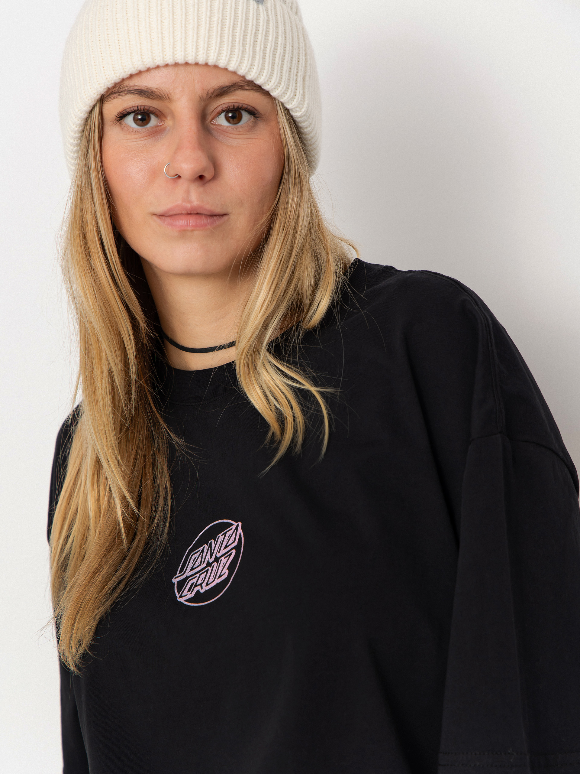 Santa Cruz Mono Stamped Dot Wmn T-Shirt (black)