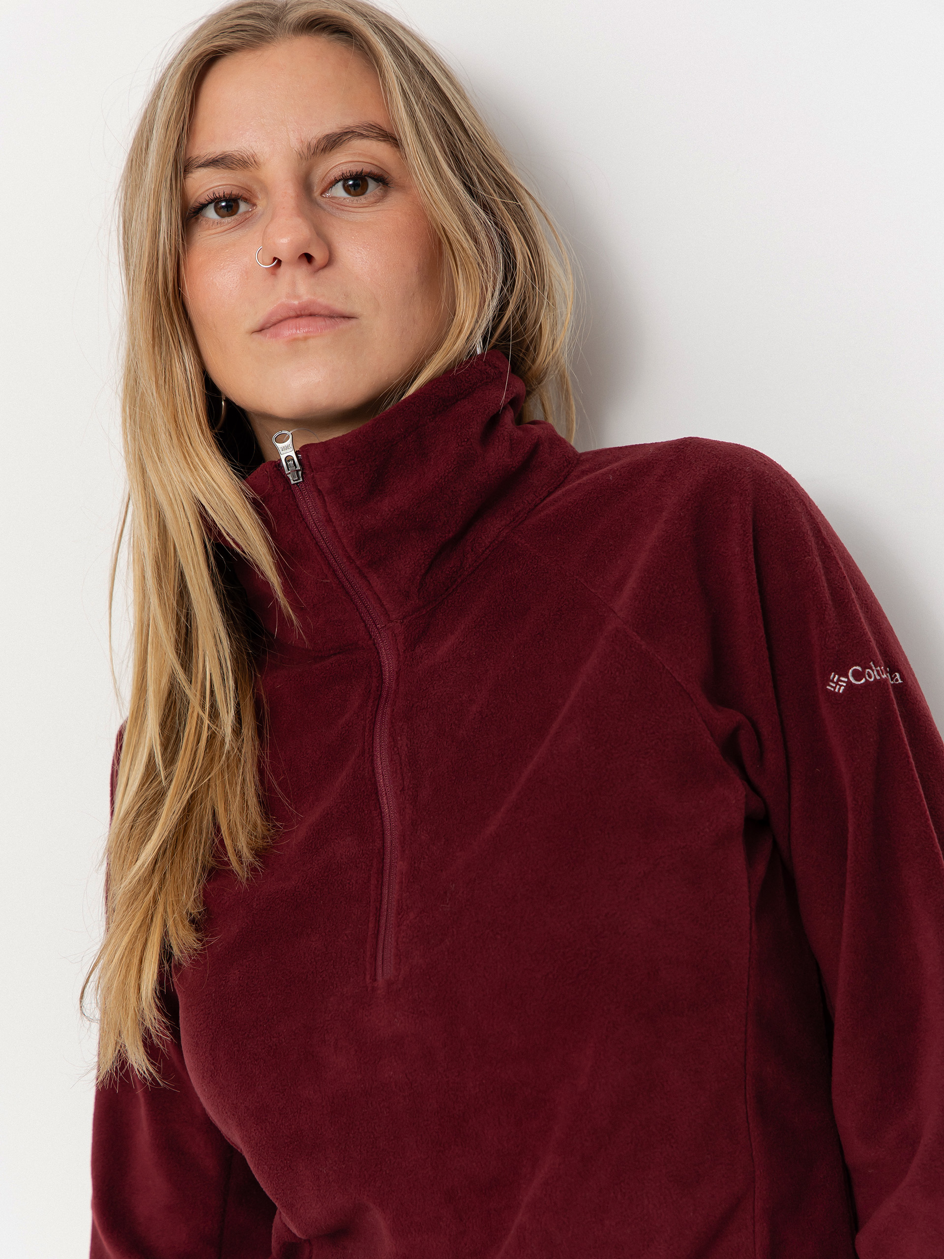 Damen Columbia Fleece Jacke Glacial IV 1/2 Zip (rich wine)
