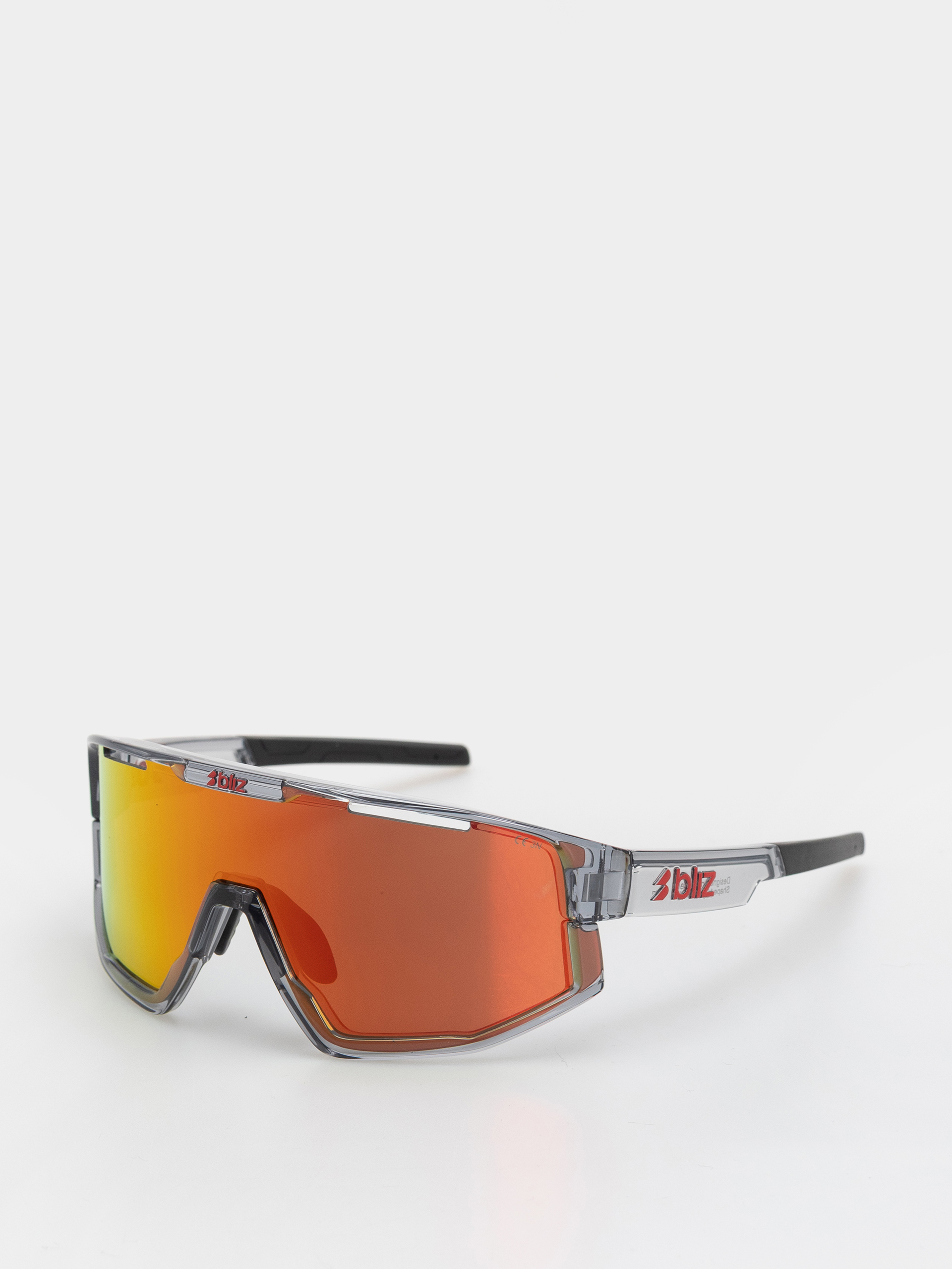 Bliz Fusion Sunglasses (transparent dark grey/brow w red multi)