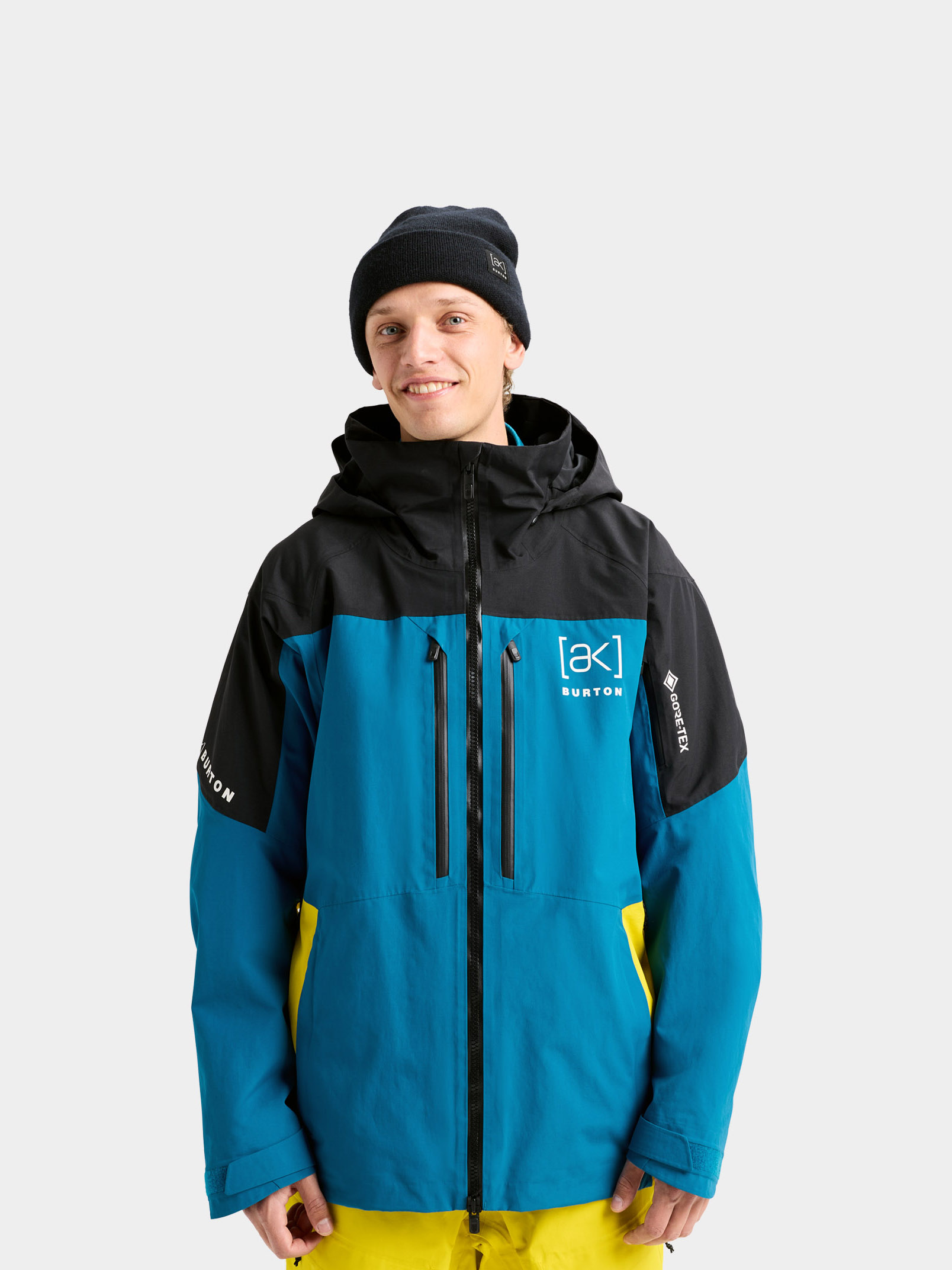 Burton Snowboard Jacke Ak Gore Tex Swash 2L (true black/blue teal/atomic yellow)