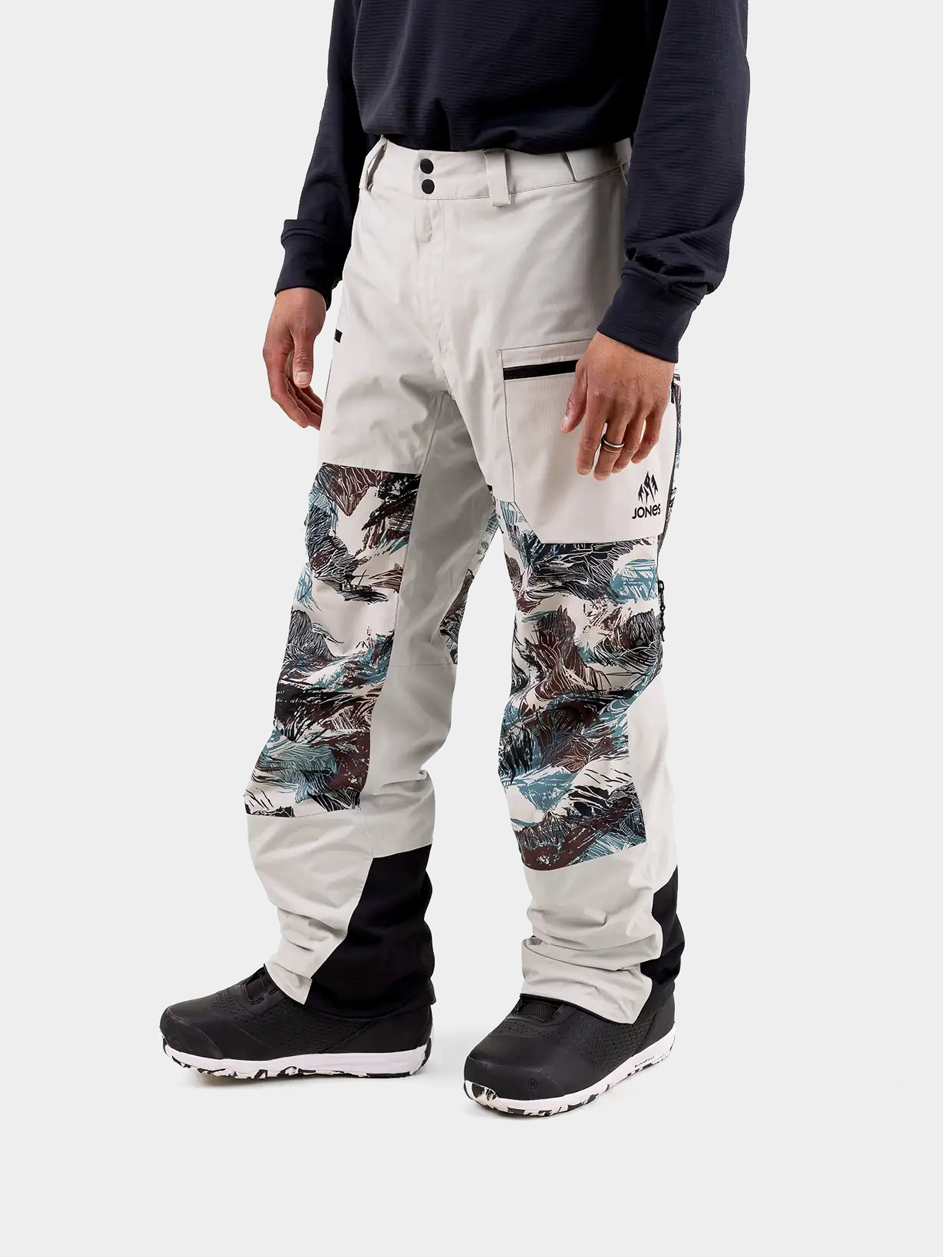Mens Jones Snowboards Snowboard pants Mtn Surf Rec (smoke gray)