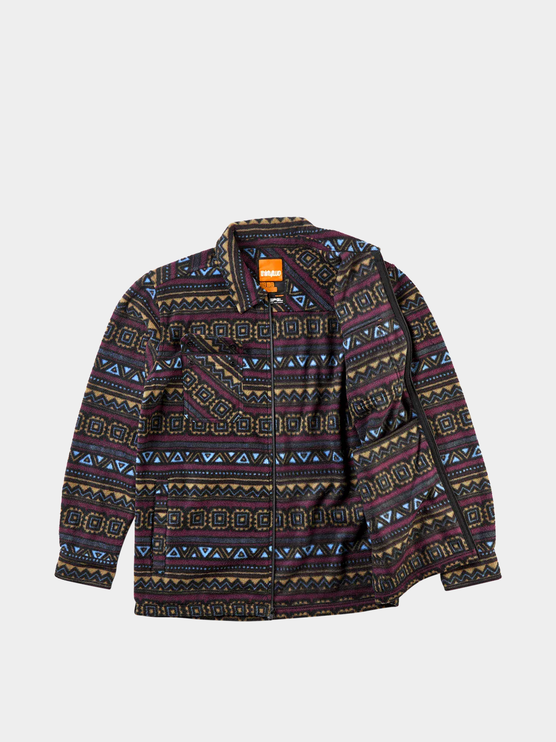 Mens ThirtyTwo Active sweatshirt Rest Stop Zip Up Shirt (maroon)