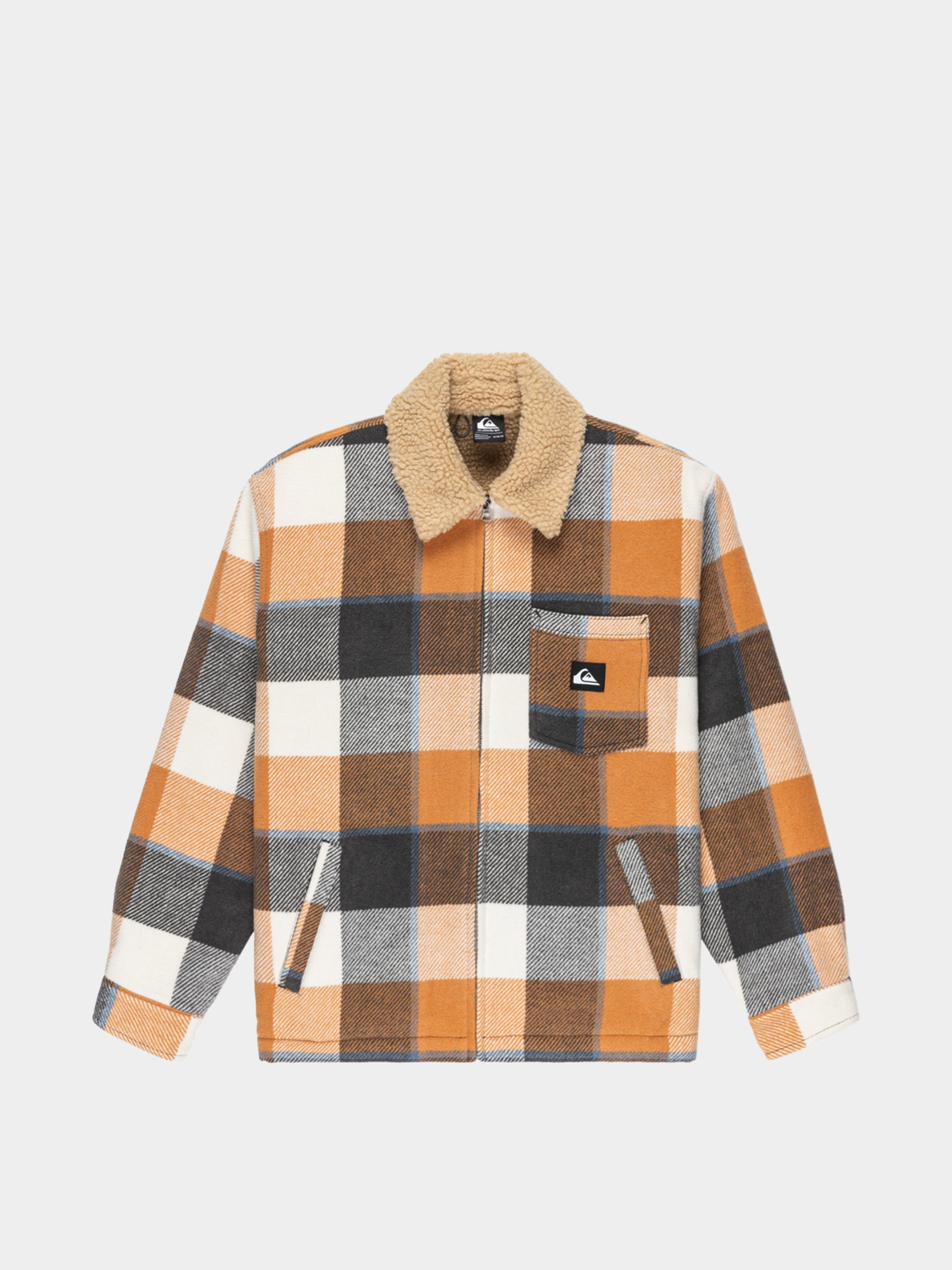 Quiksilver Dna Sherpa Harrington Jacket (almond motherfly check)