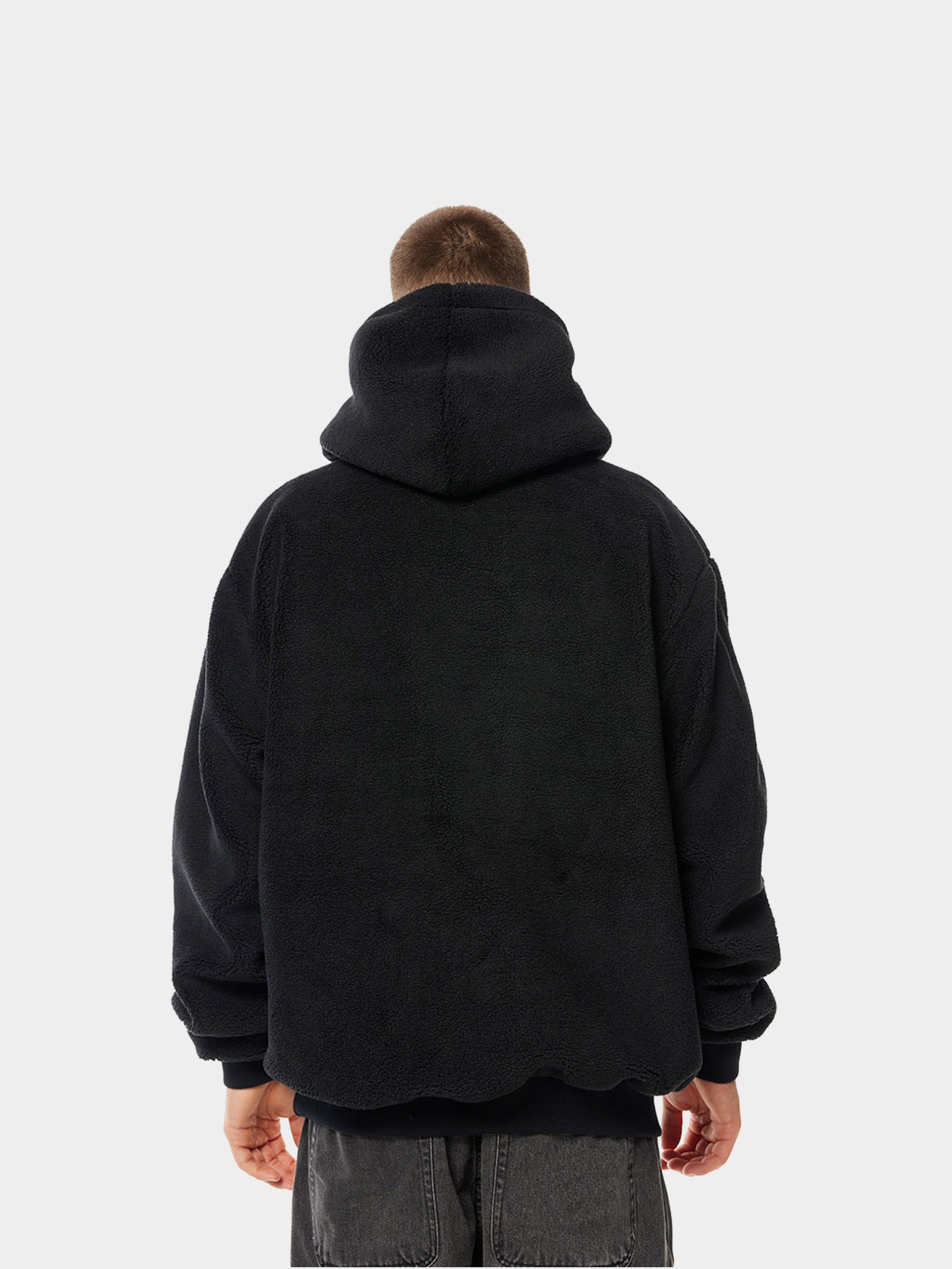 MassDnm Jacket Patch Teddy Zip Hoody (grey)