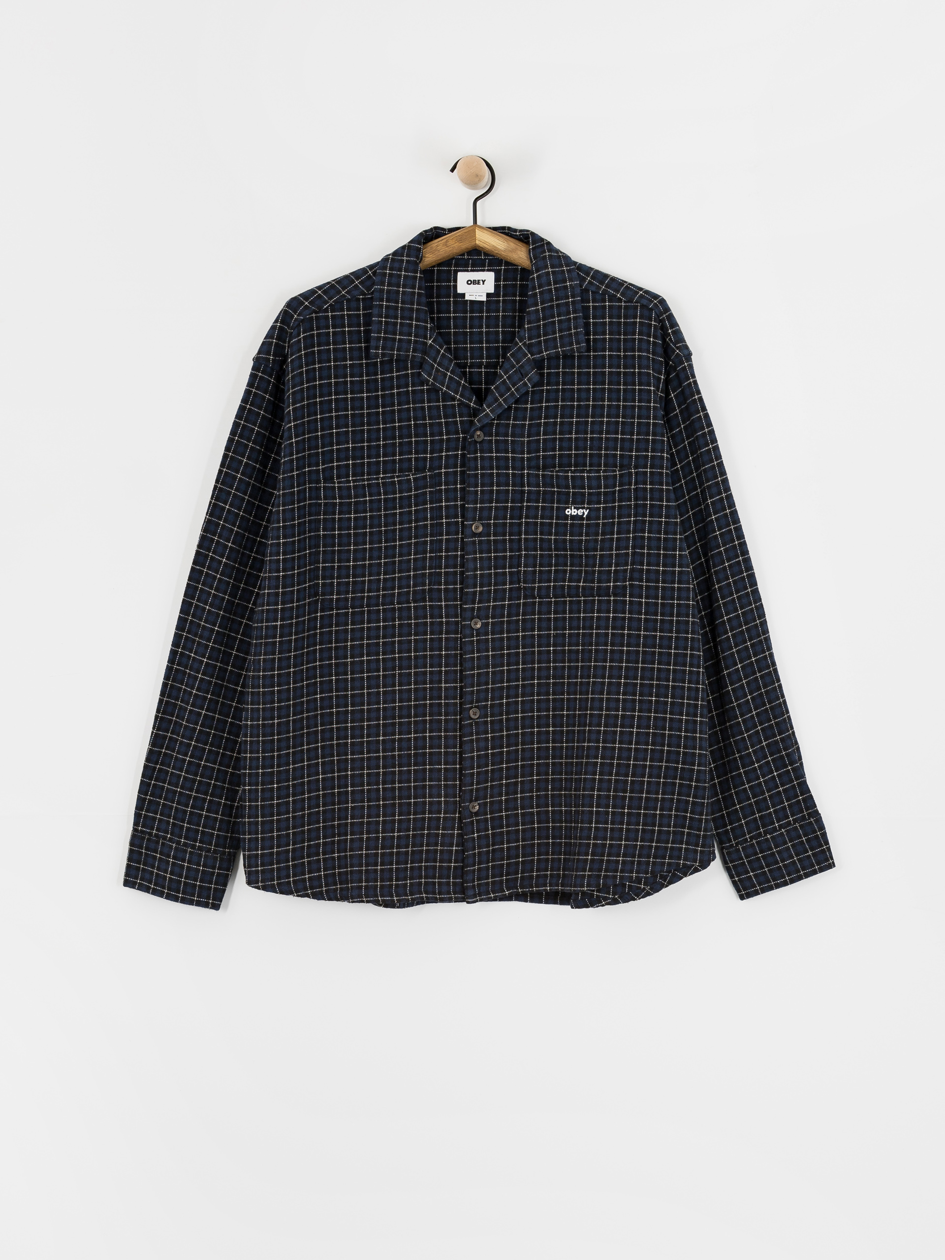 OBEY Adams Hemd (academy navy multi)
