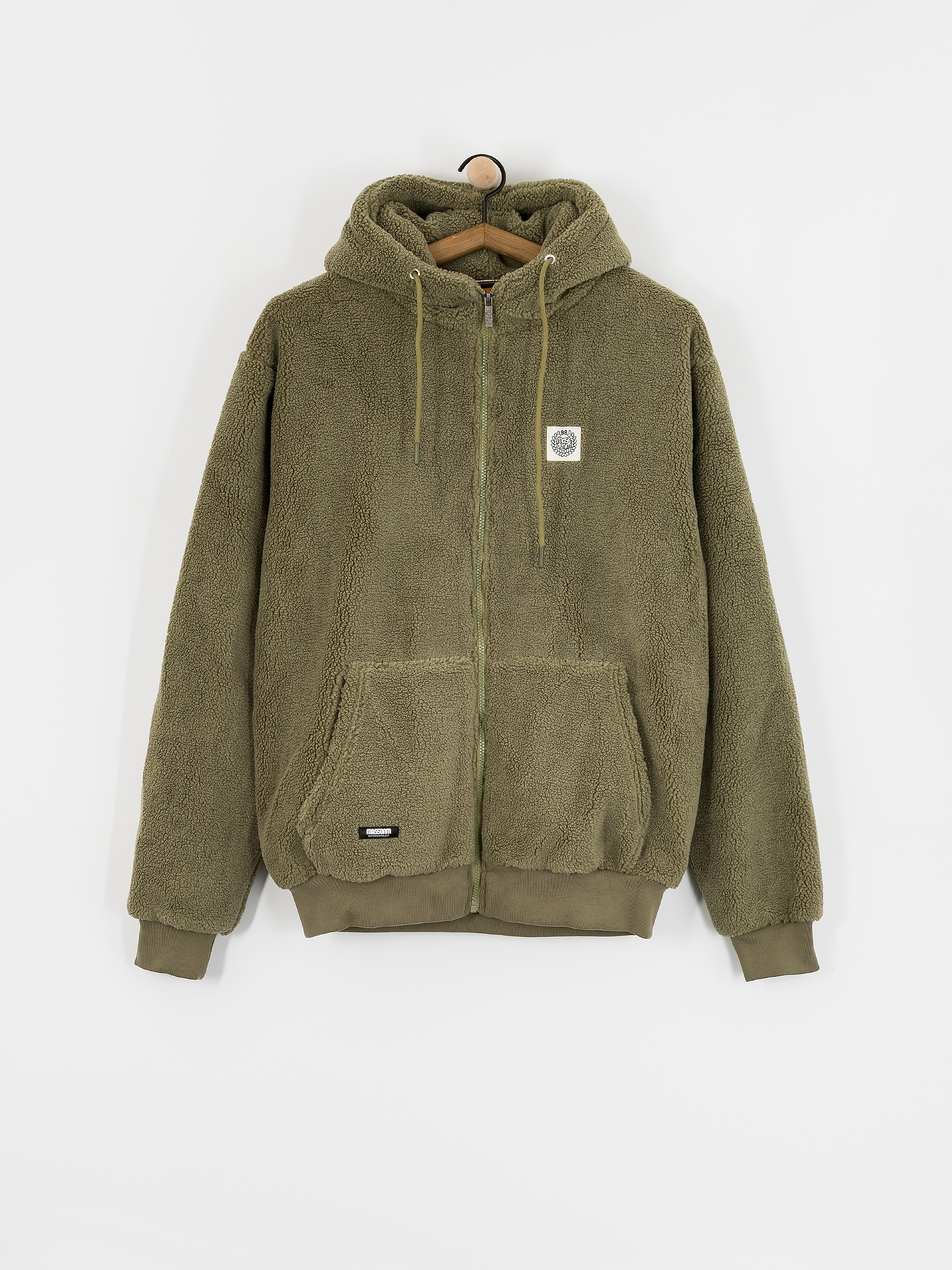 MassDnm Patch Teddy Zip Hoody Jacke (olive)