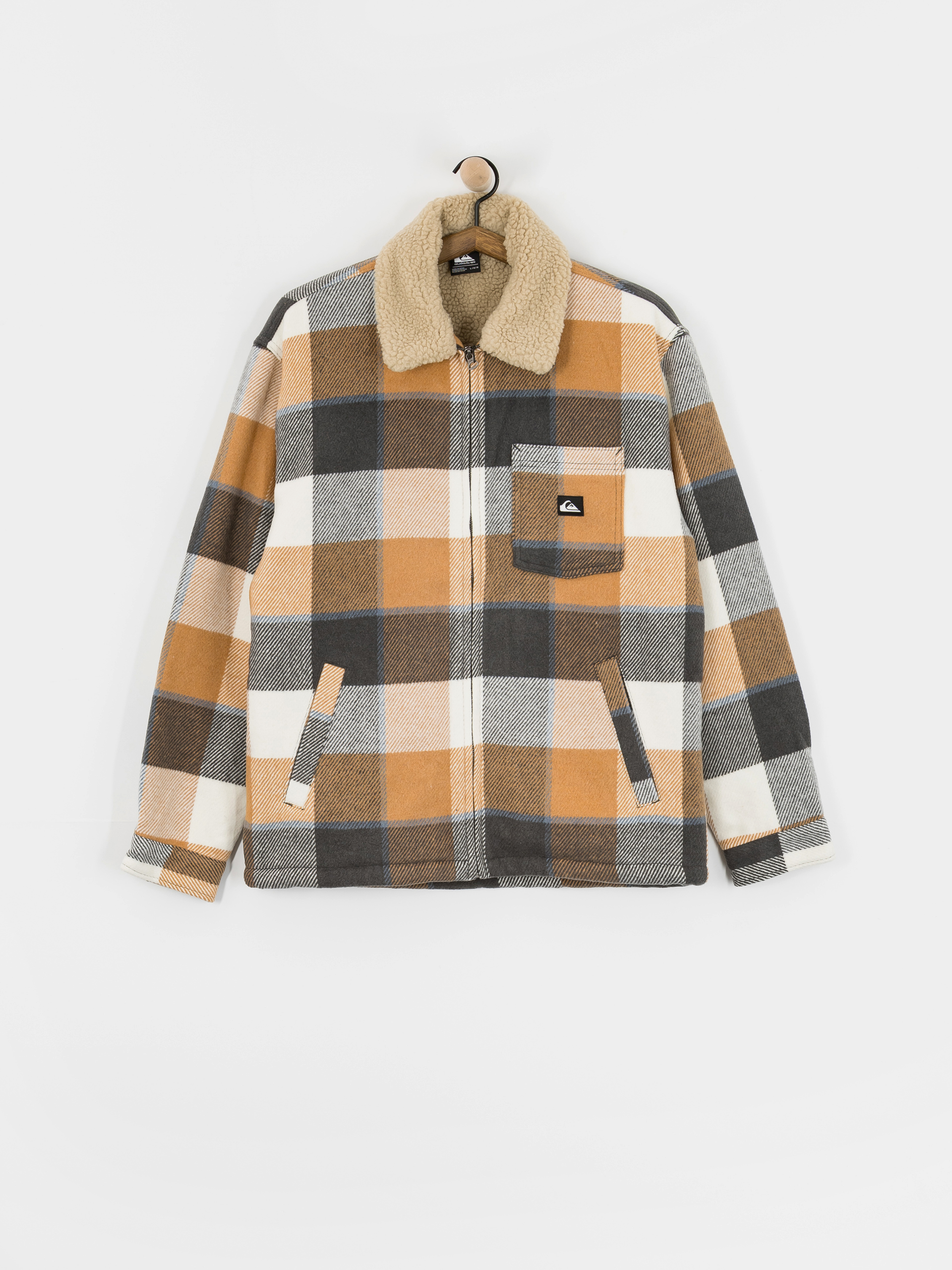 Quiksilver Dna Sherpa Harrington Jacke (almond motherfly check)