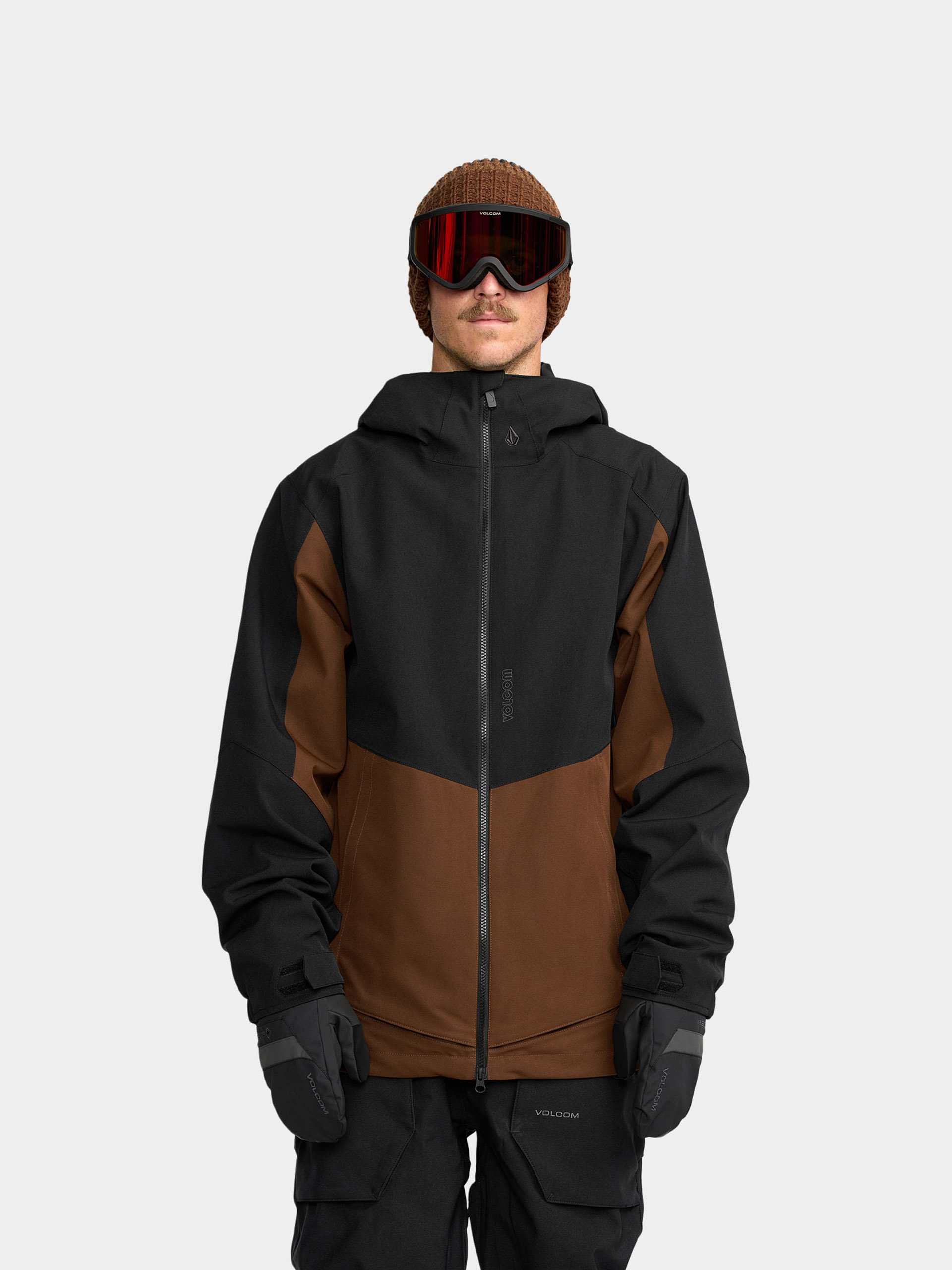 Volcom Snowboard jacket Brighton Full Zip - brown, black (chestnut