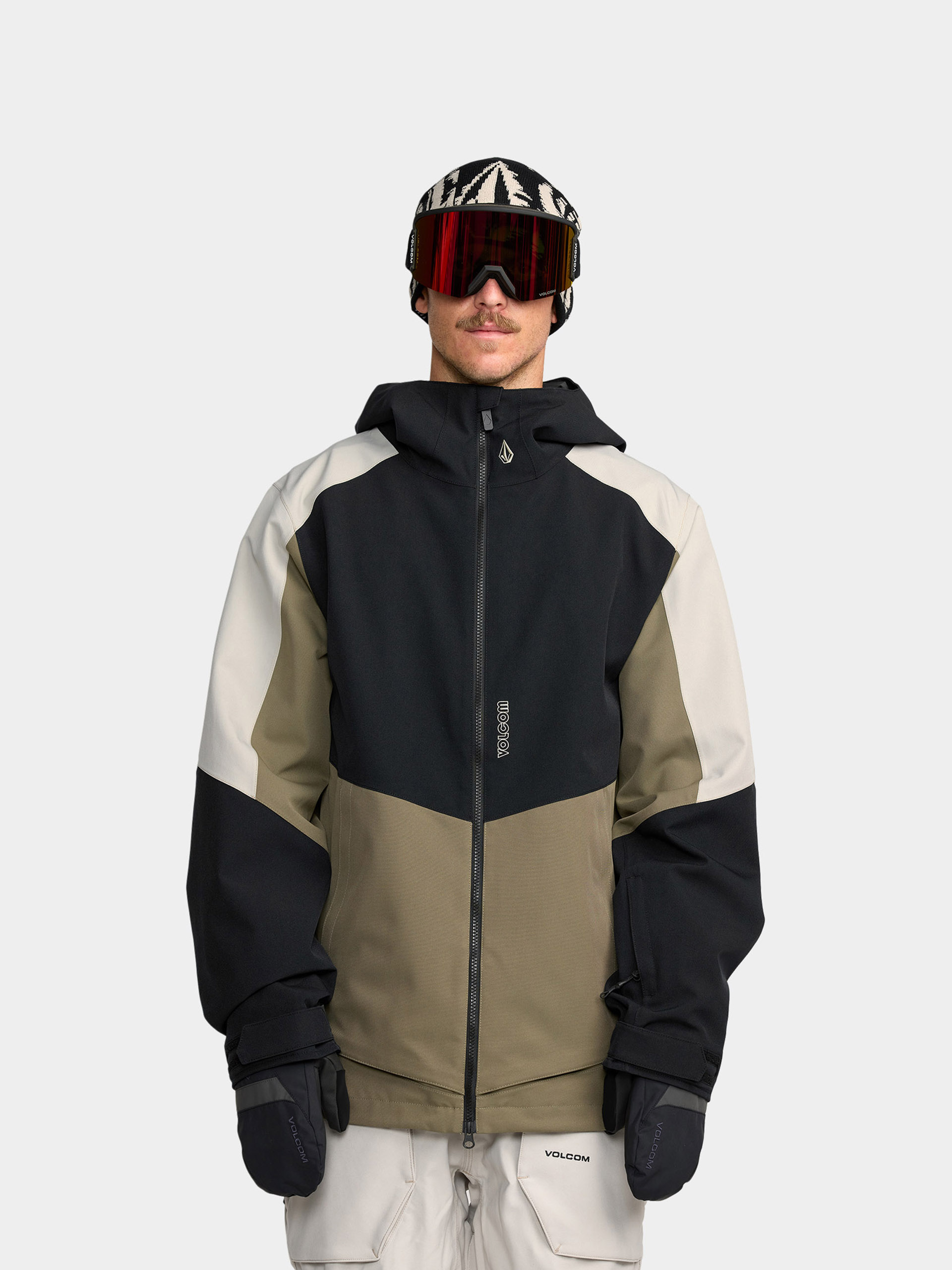 Volcom Snowboard jacket Brighton Full Zip - brown, black (chestnut