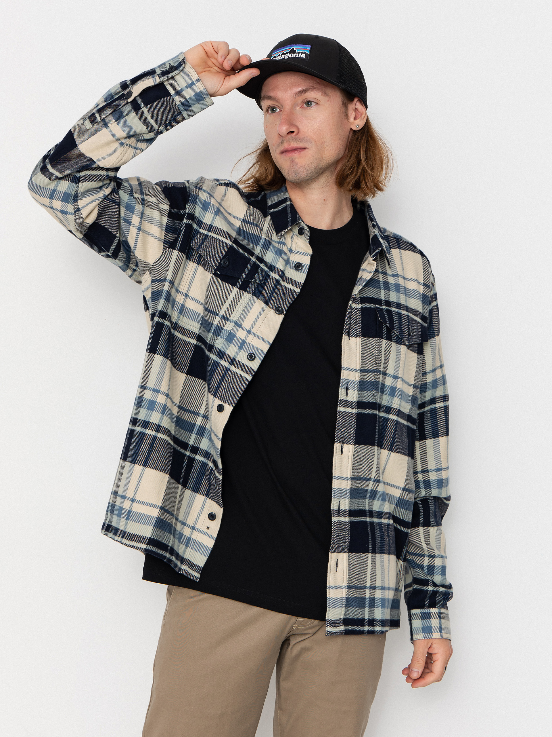 Patagonia Fjord Flannel Shirt (hibernate sunken blue)