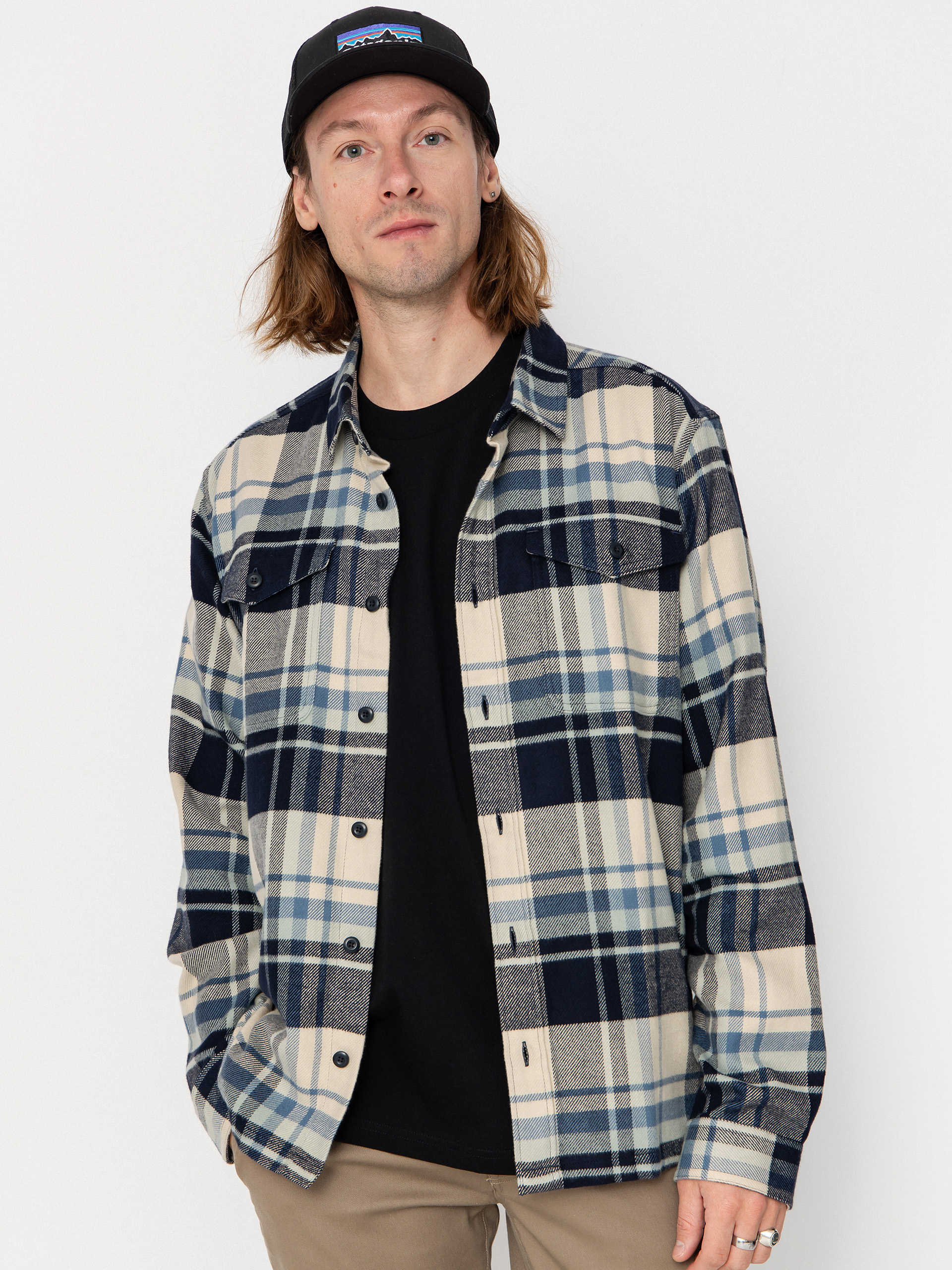 Patagonia Fjord Flannel Shirt (hibernate sunken blue)