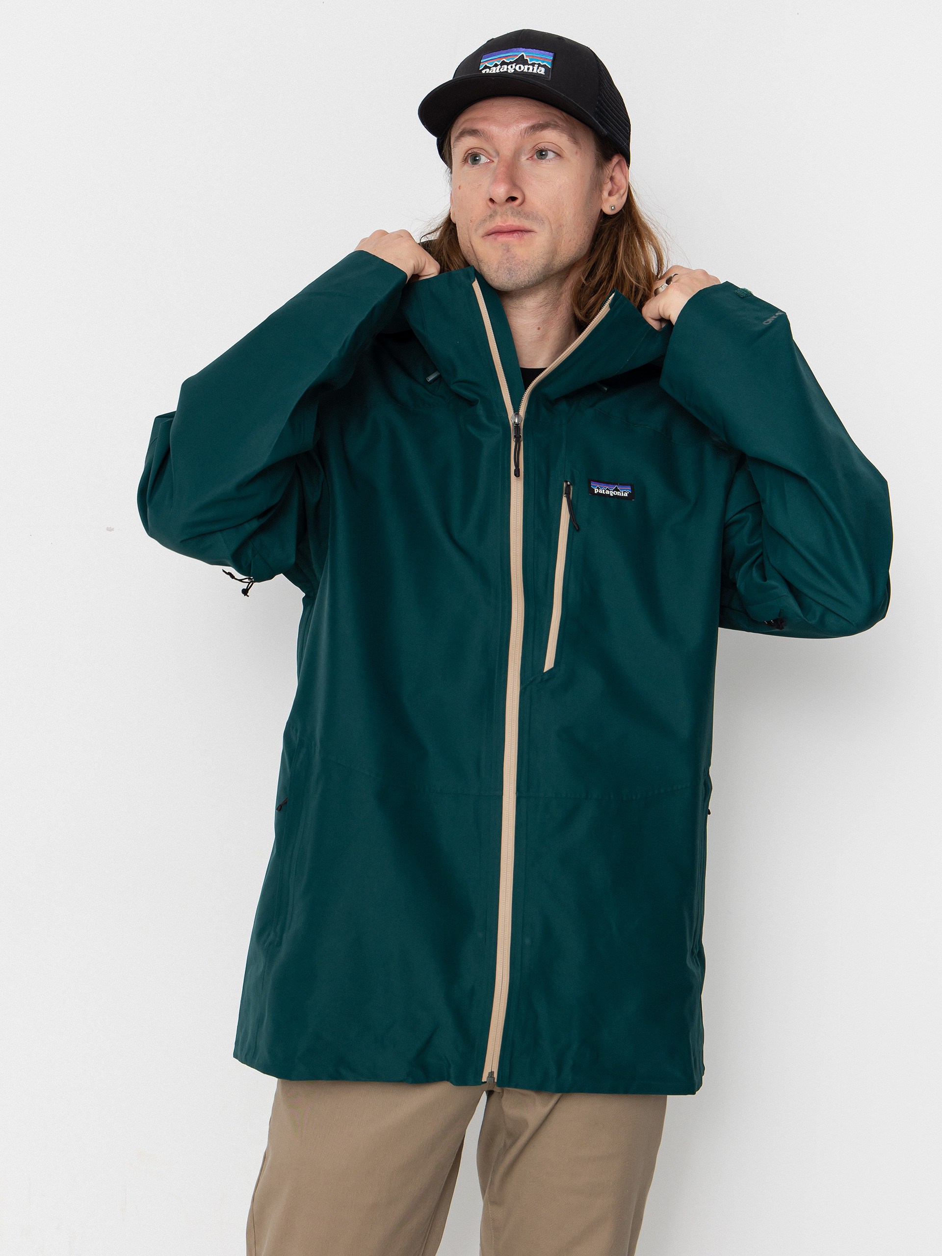 Mens Patagonia Powder Town Snowboard jacket (cascade green)