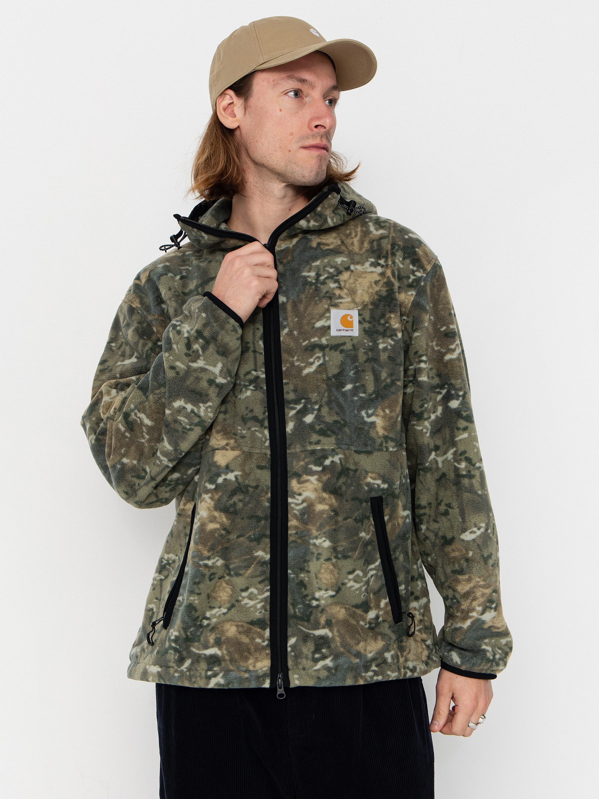 Mens Carhartt WIP Blevin Fleece  (camo combi/green)