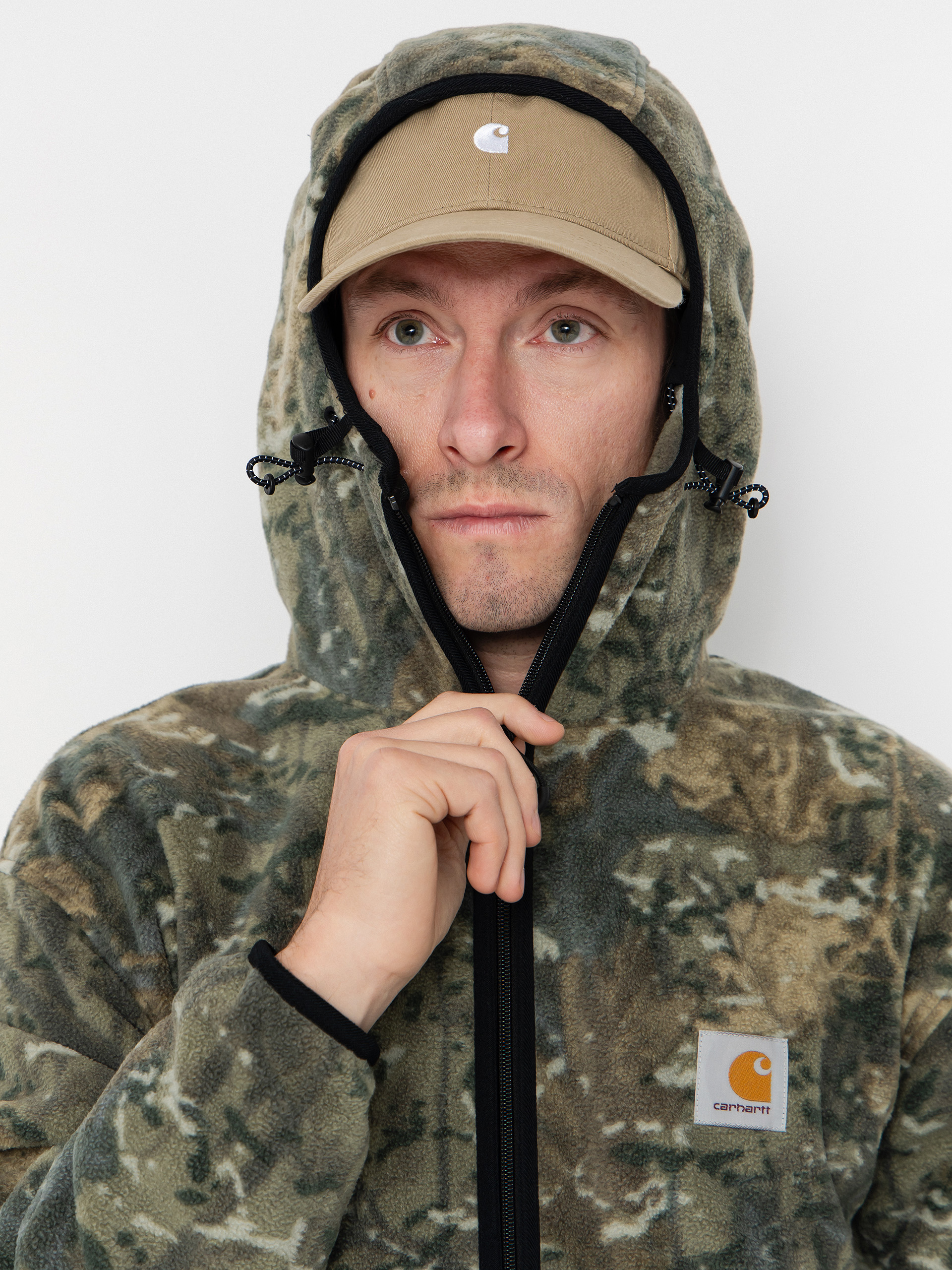 Mens Carhartt WIP Blevin Fleece  (camo combi/green)