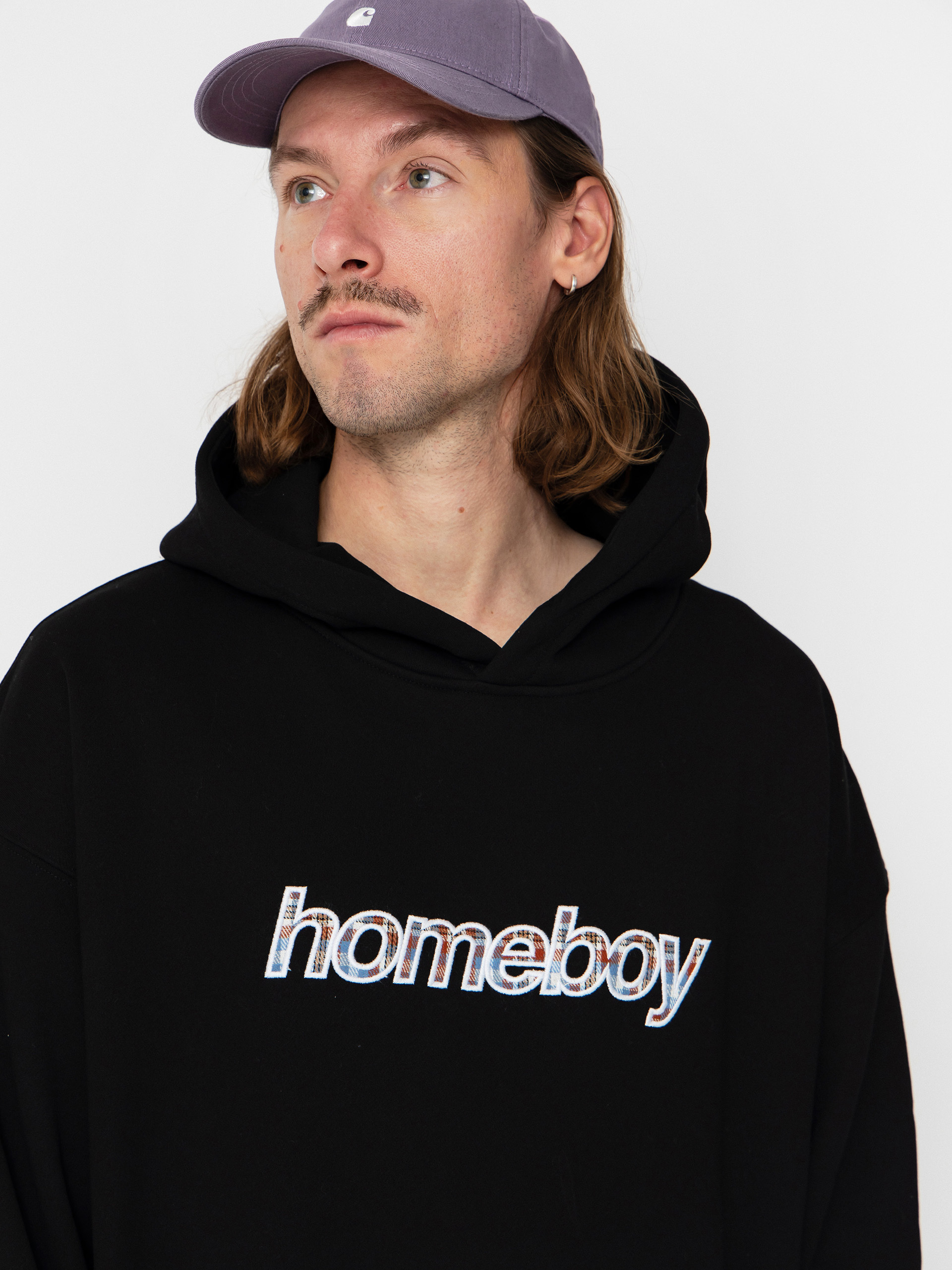 Homeboy Hoodie Plaid Helvetica HD (black)