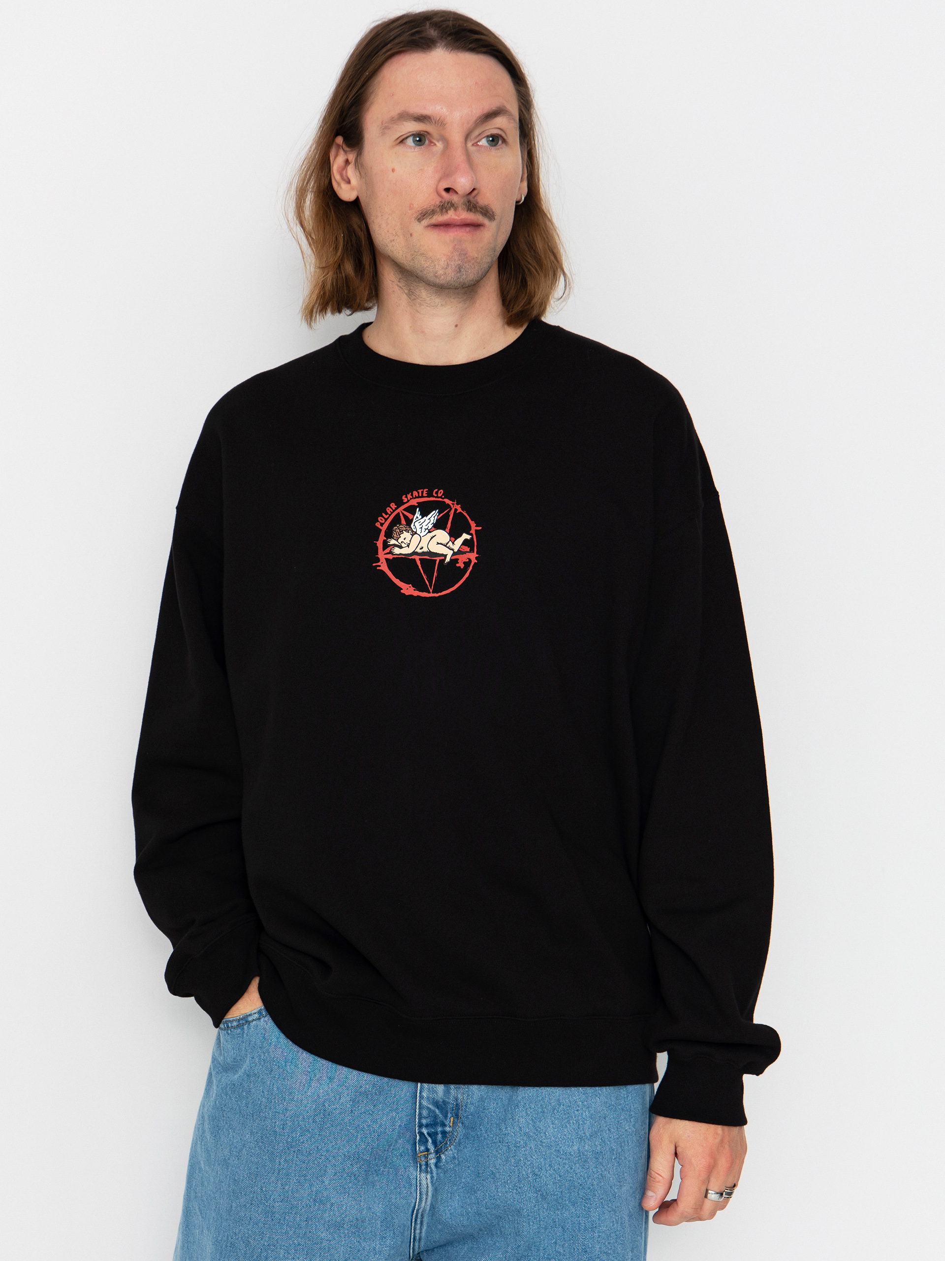 Polar Skate Dave Crewneck Sacrifice Sweatshirt (black)