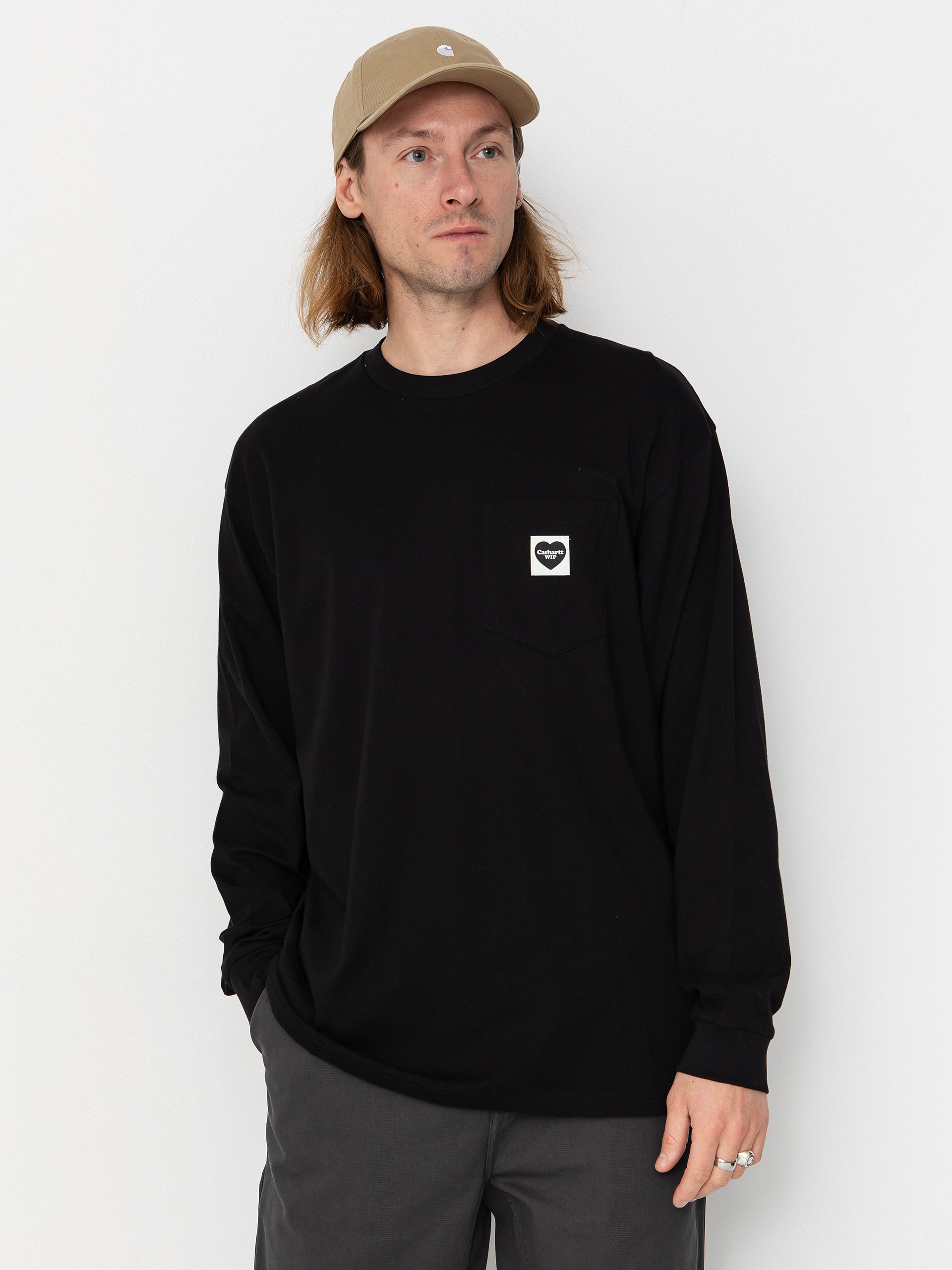 Carhartt WIP Longsleeve Pocket Heart - black (black/black)