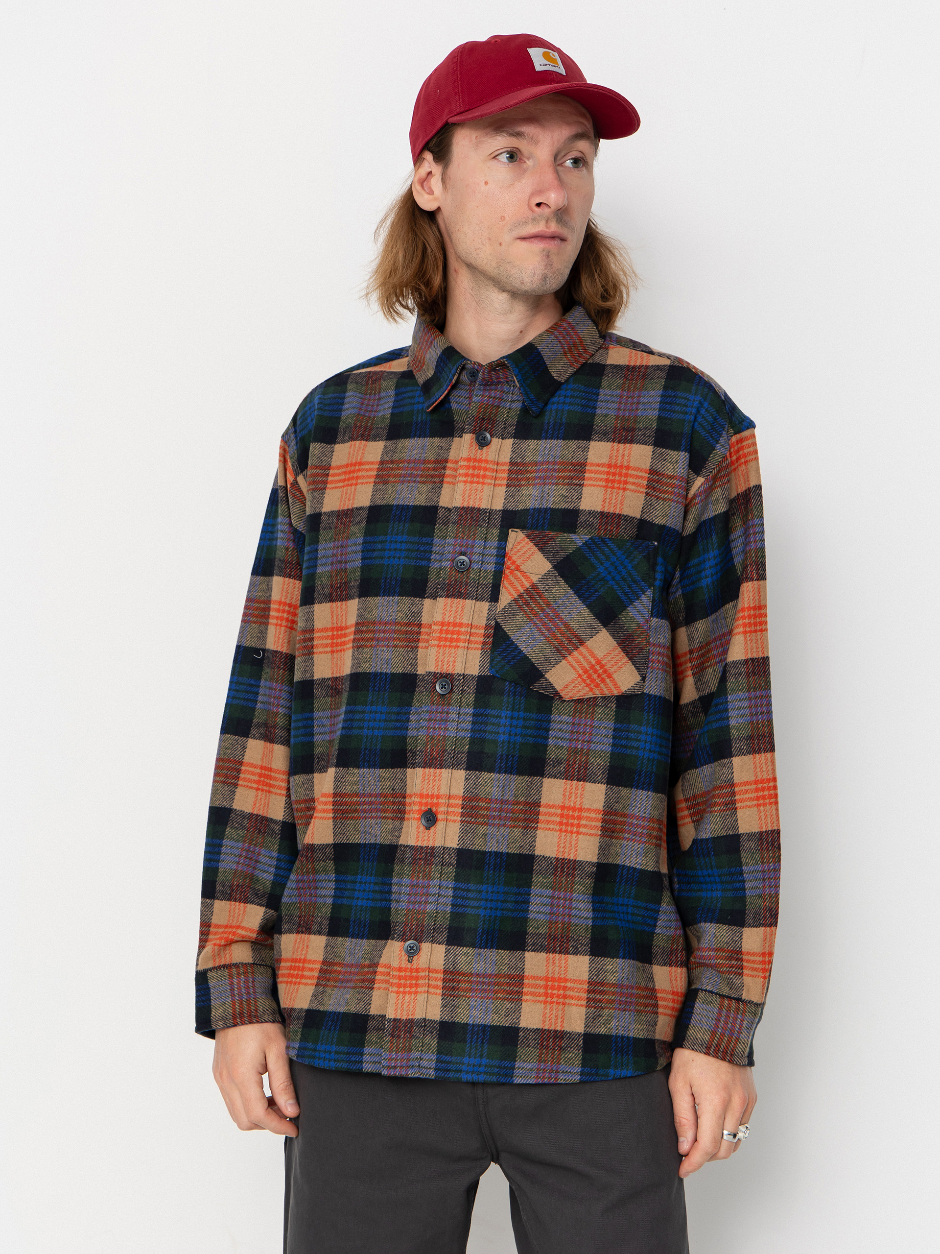 Carhartt WIP Shirt Dern - violet, orange (dern check/lakers)