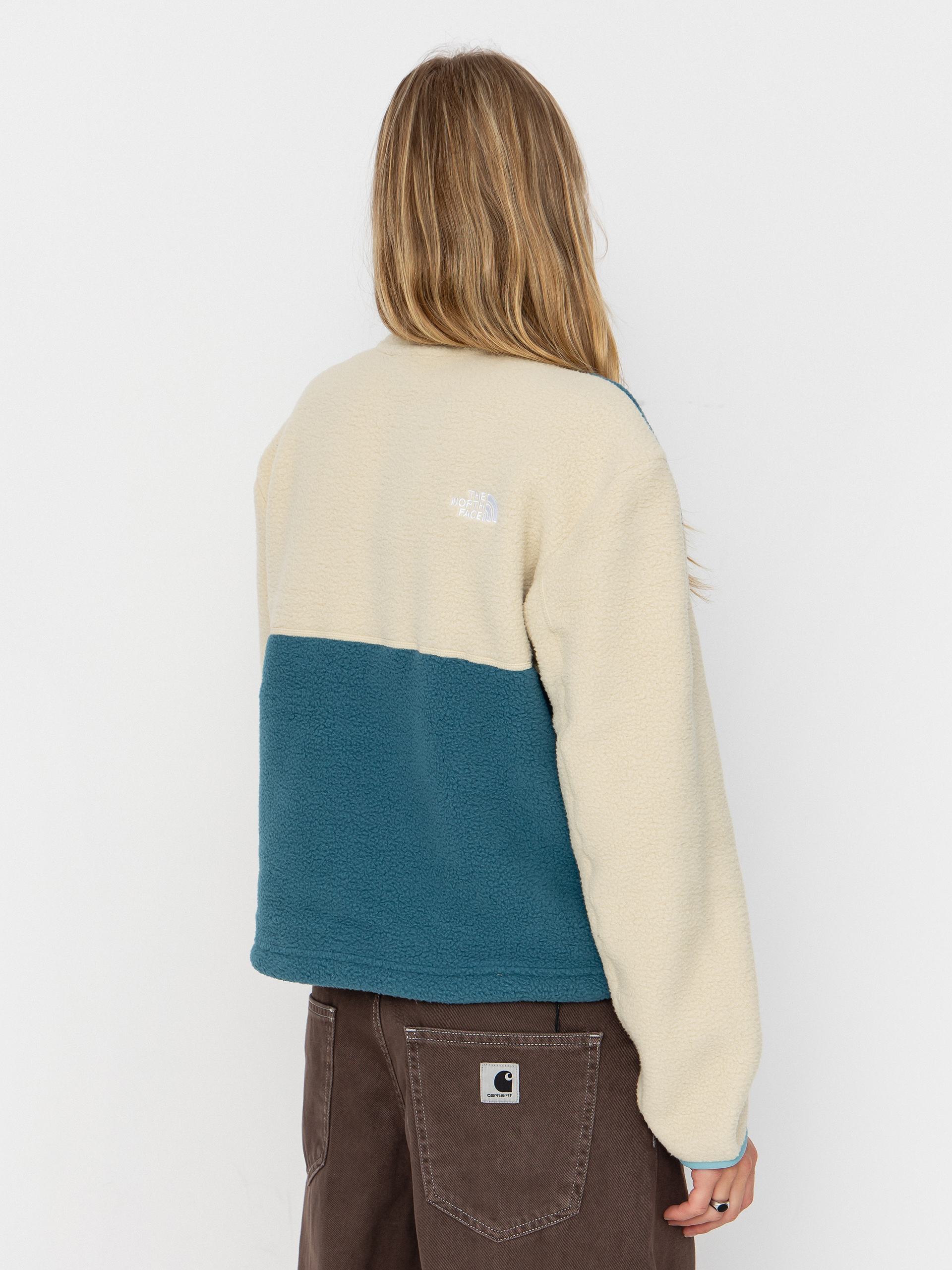 Mens The North Face Yumiori 1/4 Zip Fleece  (space/gravel/blue eclip)