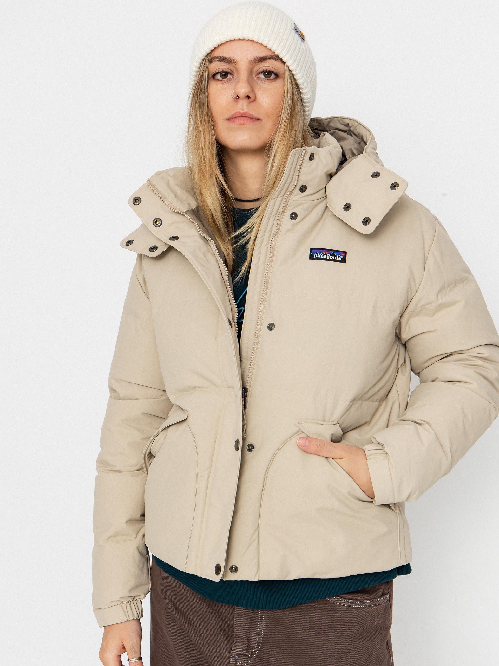 Patagonia Jacket Downdrift Wmn - beige (oar tan w/seabird grey)