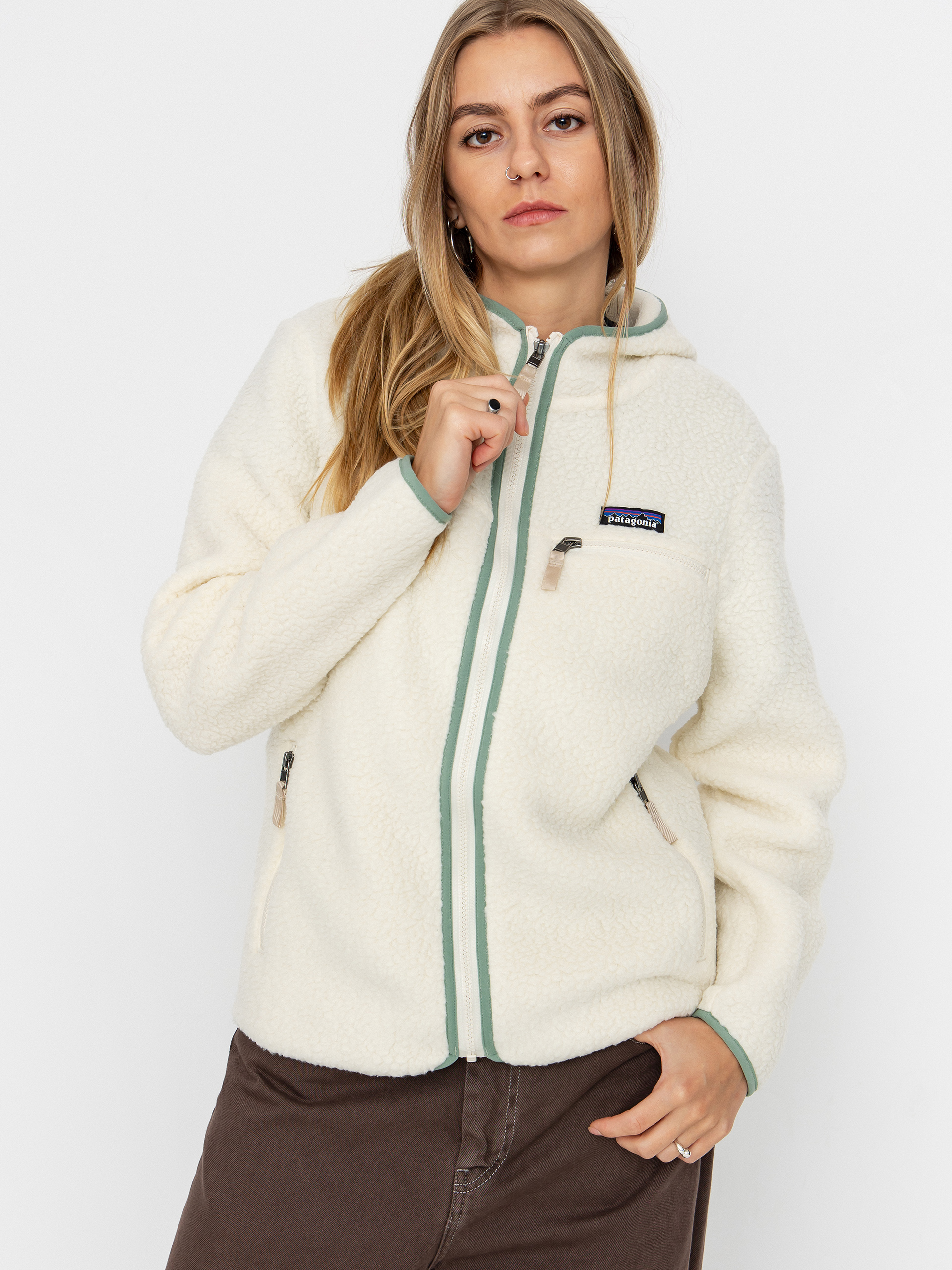 Patagonia Retro Pile HD Wmn Fleece Jacke (natural w/ellwood green)