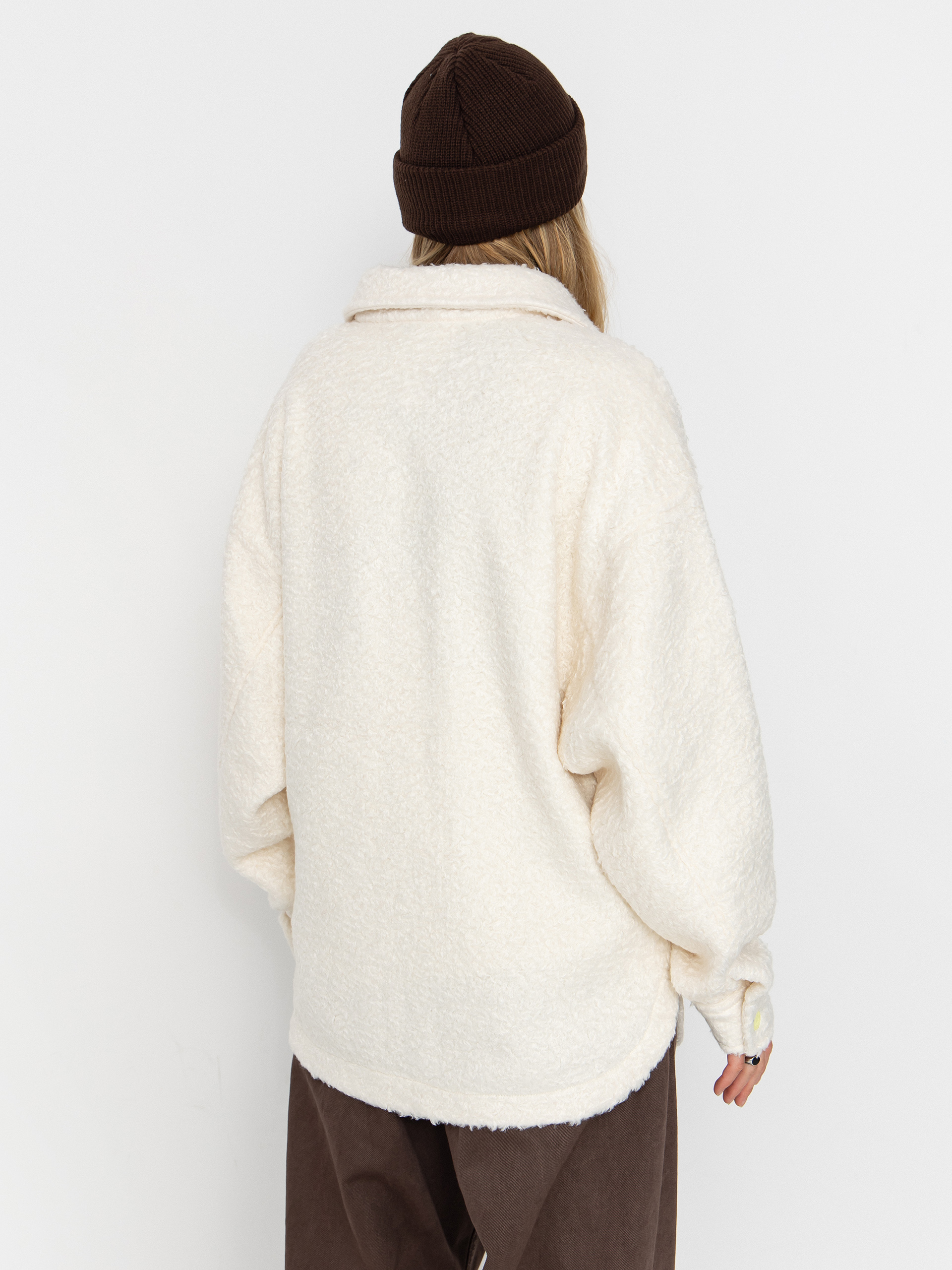 Damen Roxy Chloe Kim Shacket Fleece Jacke (whisper white)