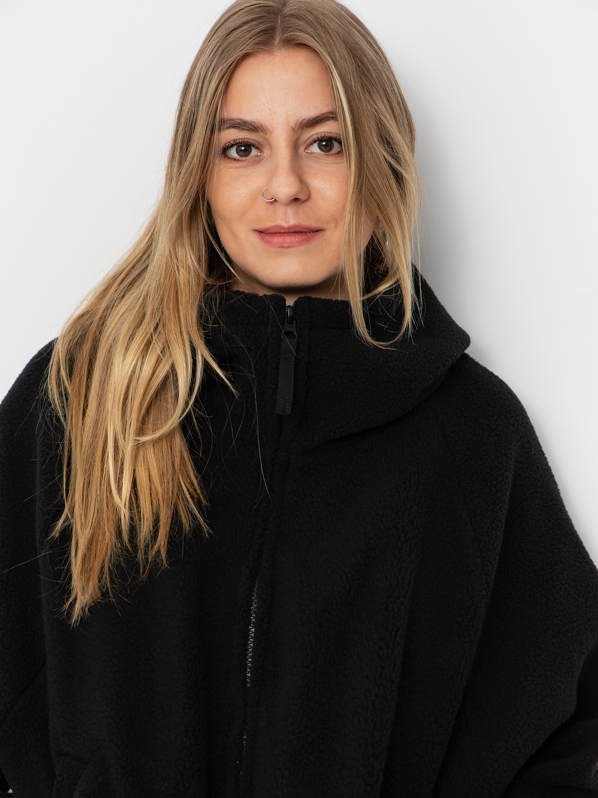 Damen Carhartt WIP Helix Fleece Jacke (black/porphyry)