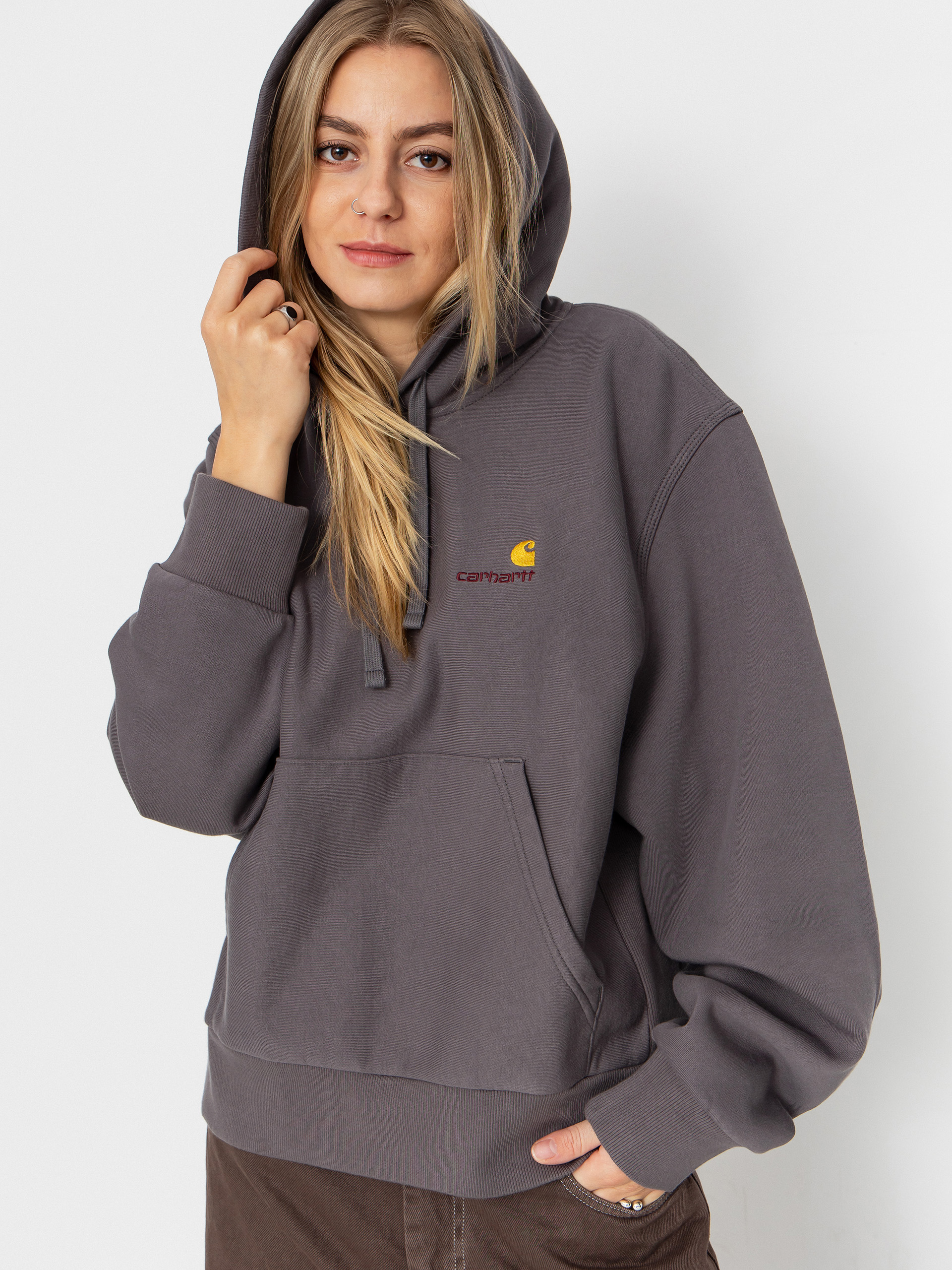 Carhartt WIP Hoodie American Script HD Wmn (porphyry)