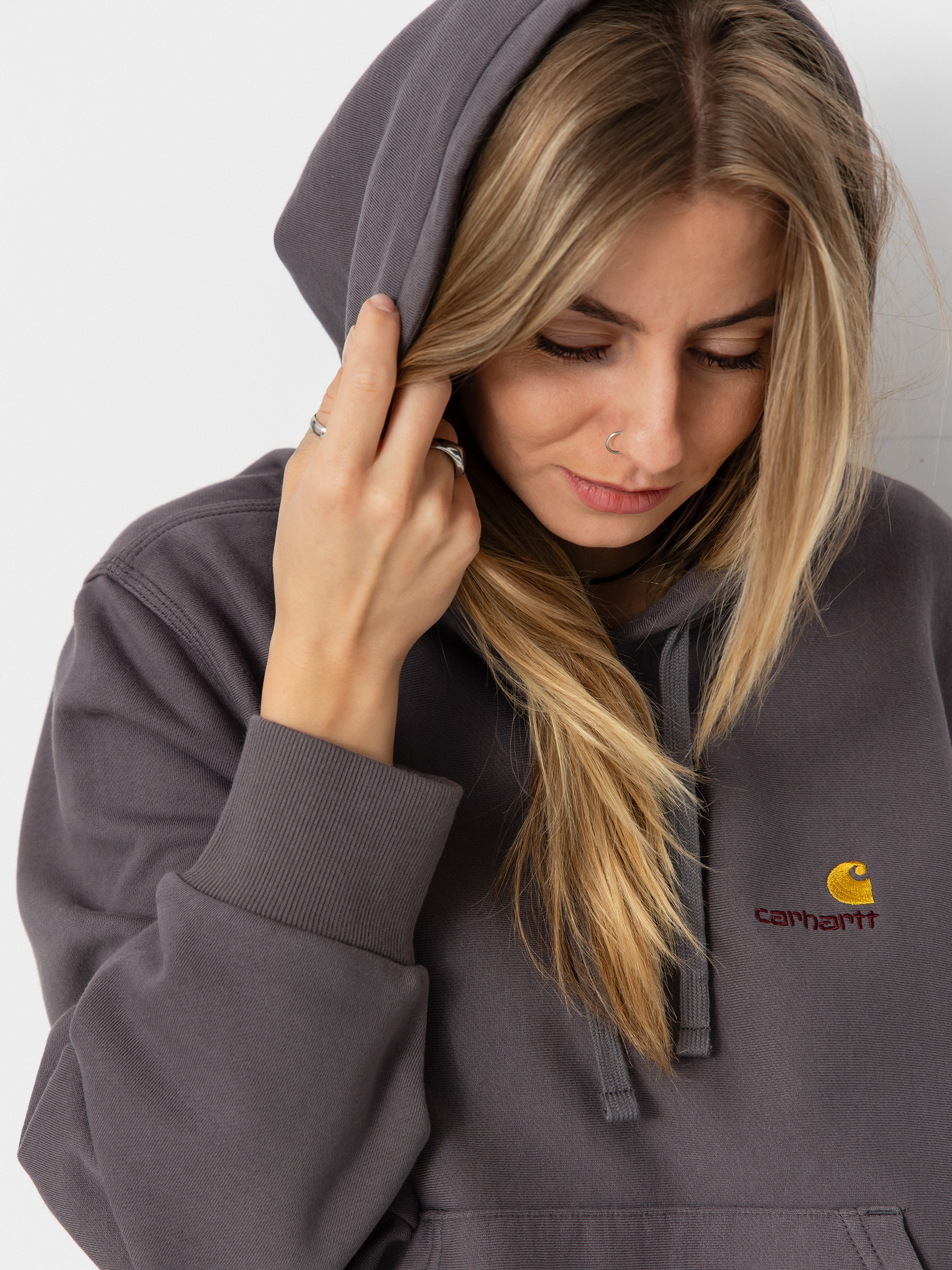 Carhartt WIP Hoodie American Script HD Wmn (porphyry)
