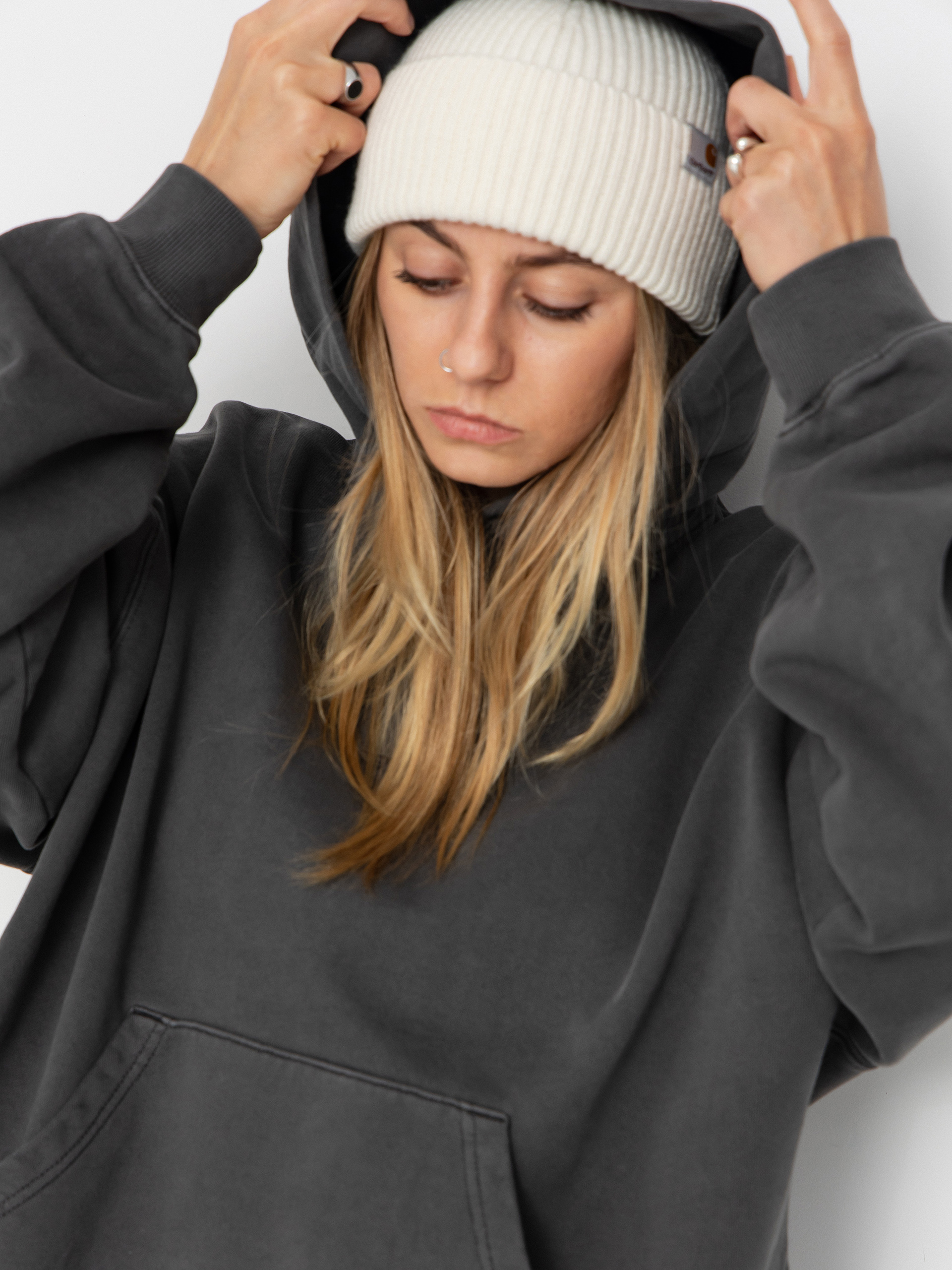 Carhartt WIP Hoodie Benton HD Wmn (graphite/garment dyed)