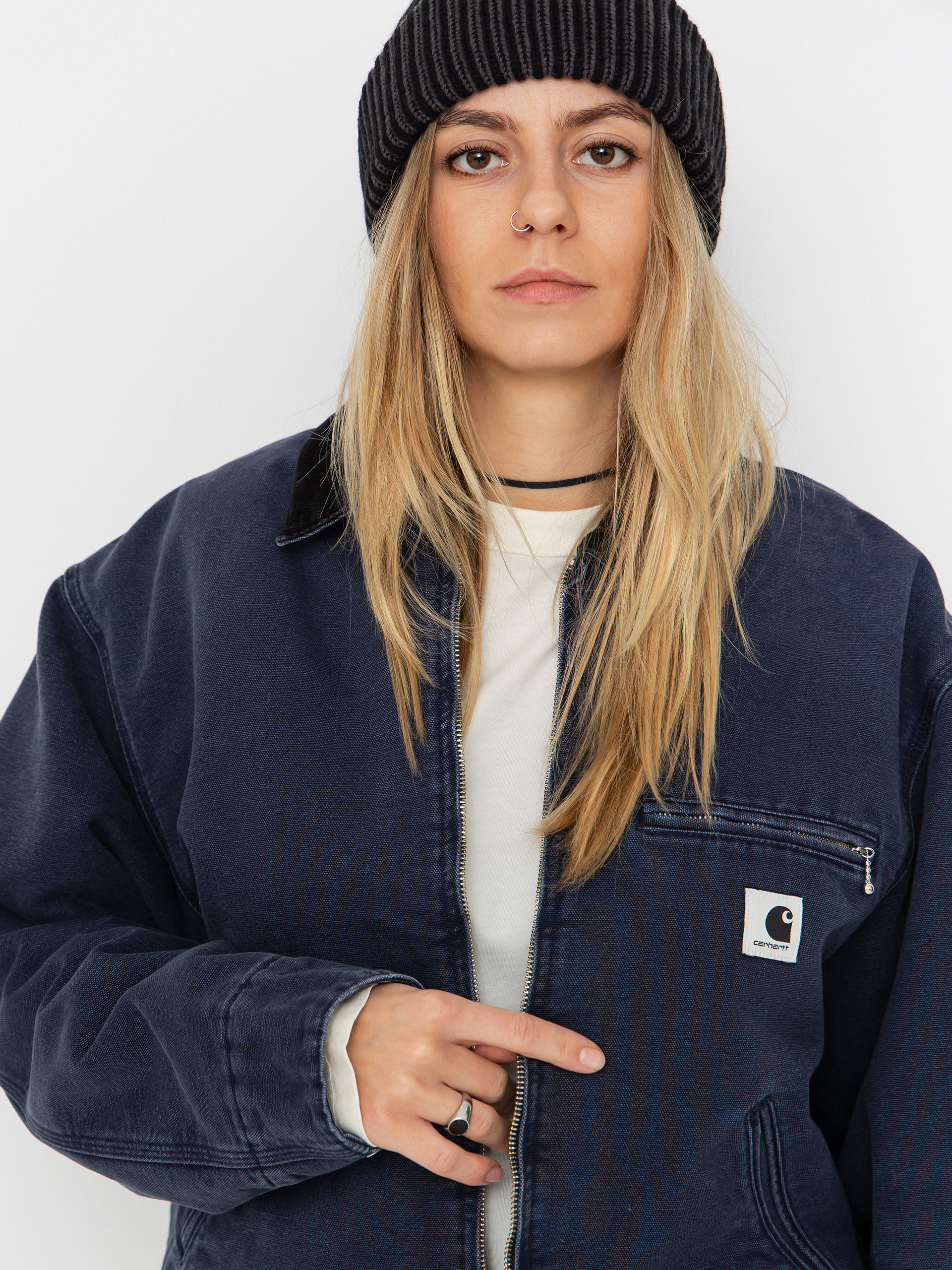 Carhartt WIP Jacke OG Detroit Wmn (dark navy/black/stone canvas)