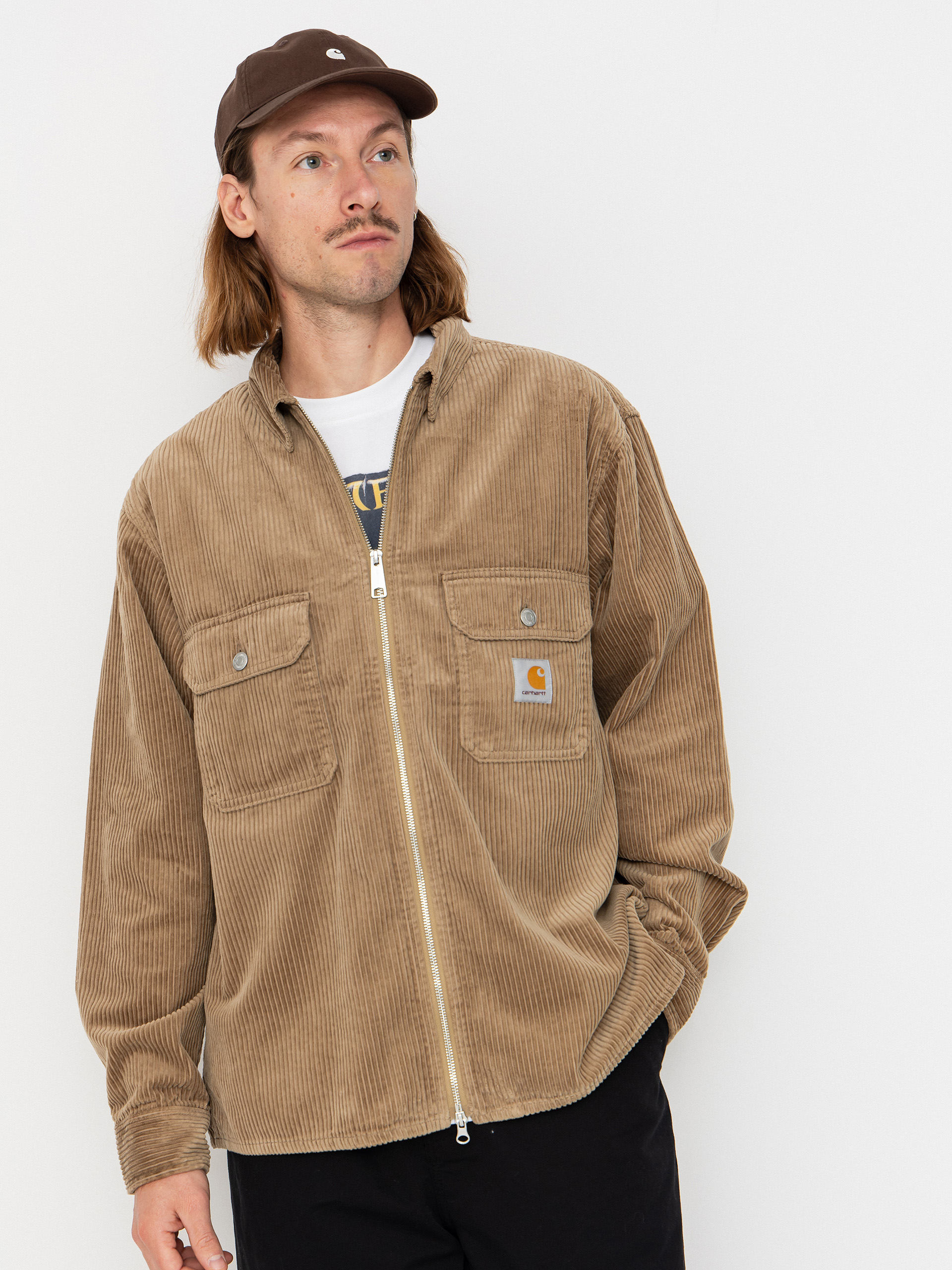 Carhartt WIP Jacket Reynold - beige (leather/rinsed)