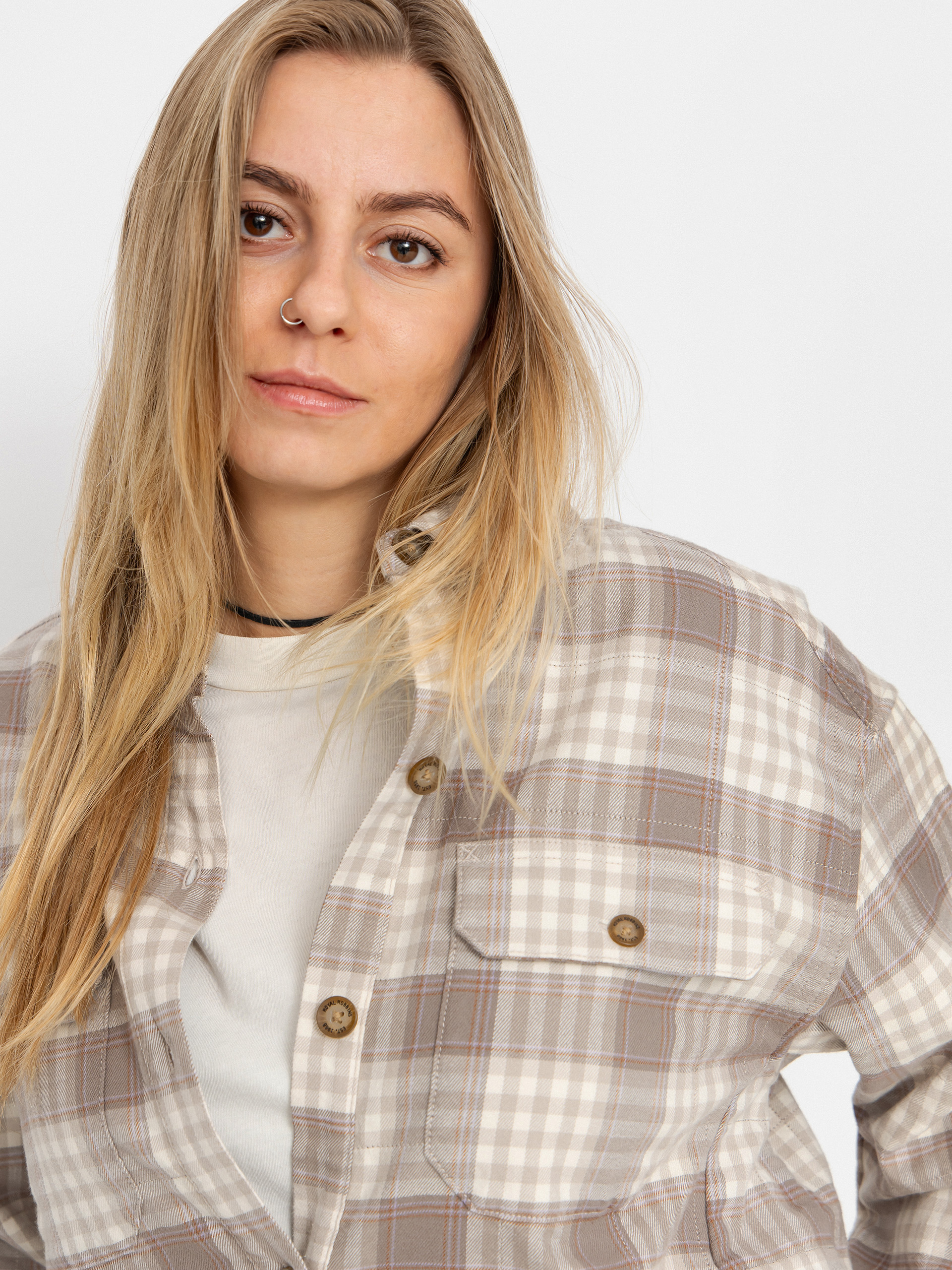 Royal Robbins Vista Flannel Shacket Wmn Hemd (chalk antelope pld)