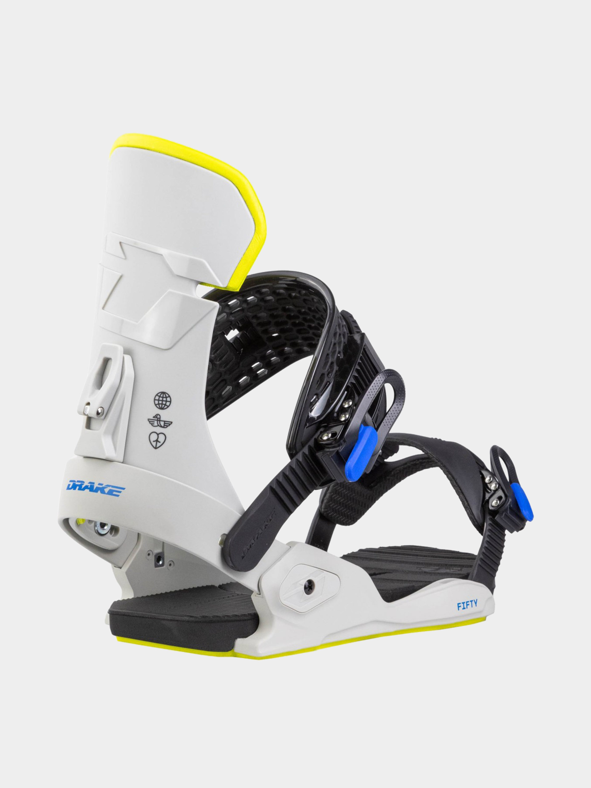 Mens Drake Snowboard bindings Fifty (grey/lime)