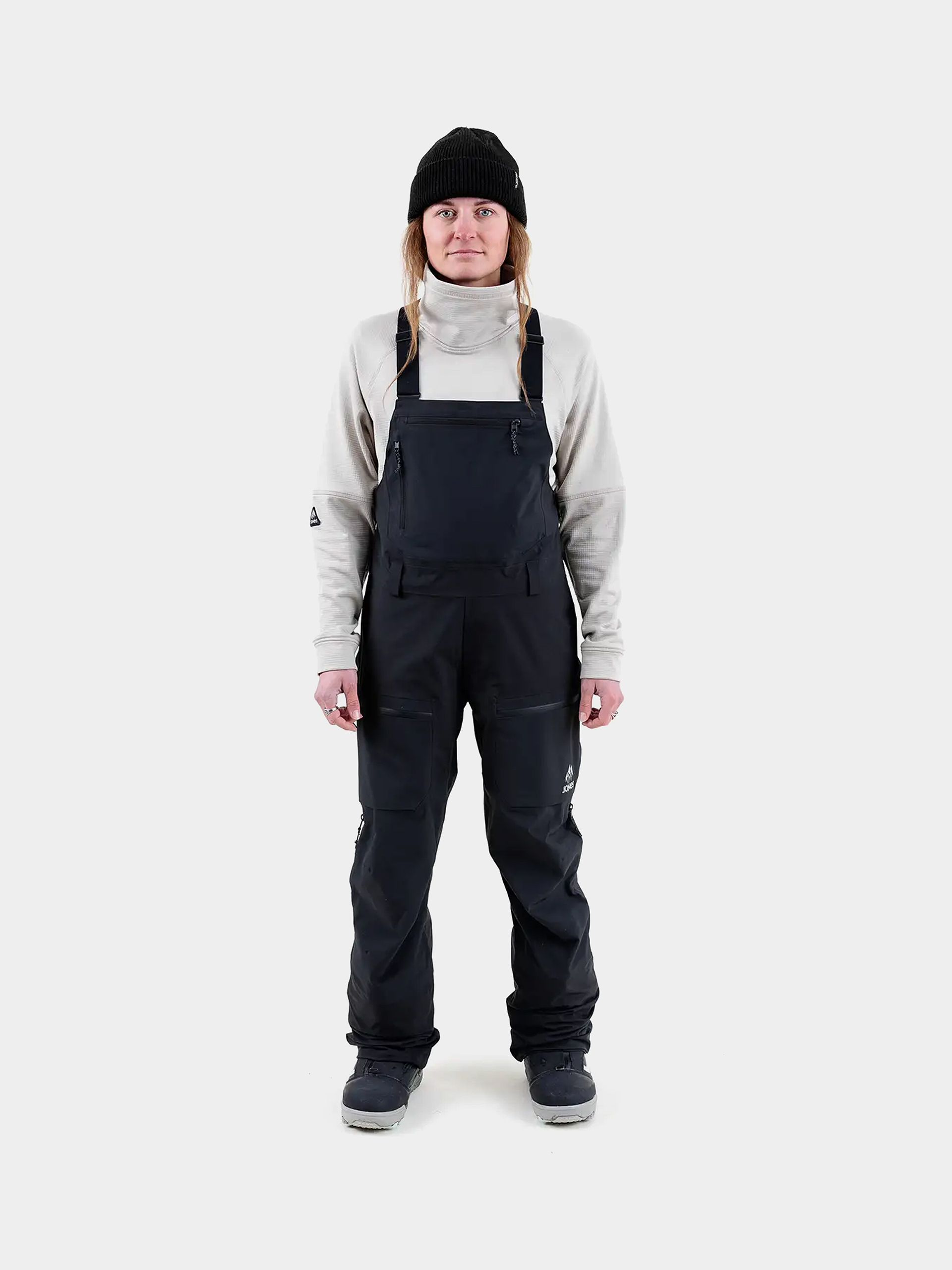 Womens Jones Snowboards Snowboard pants Mtn Surf Rec Bib (stealth black)