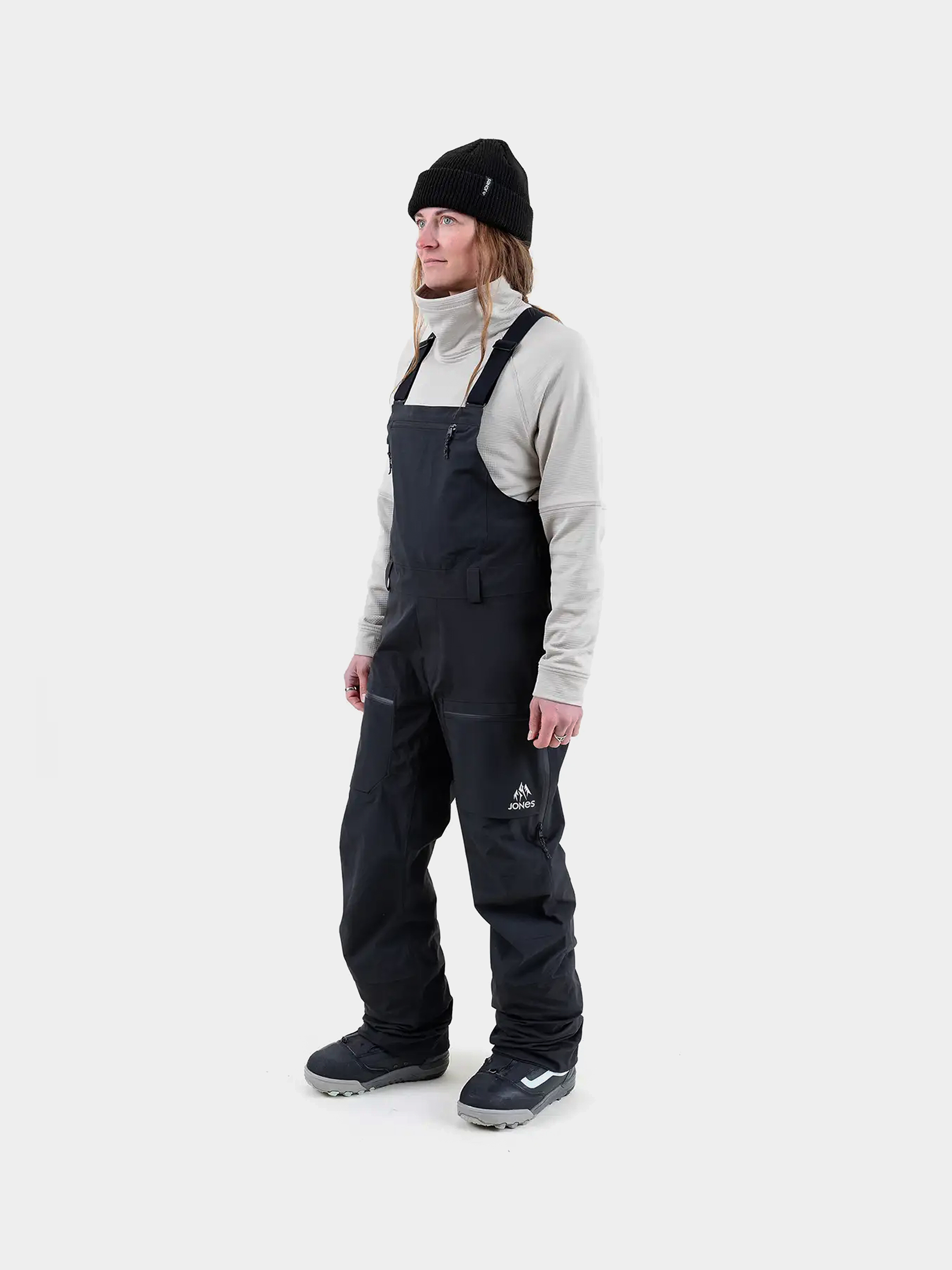 Womens Jones Snowboards Snowboard pants Mtn Surf Rec Bib (stealth black)