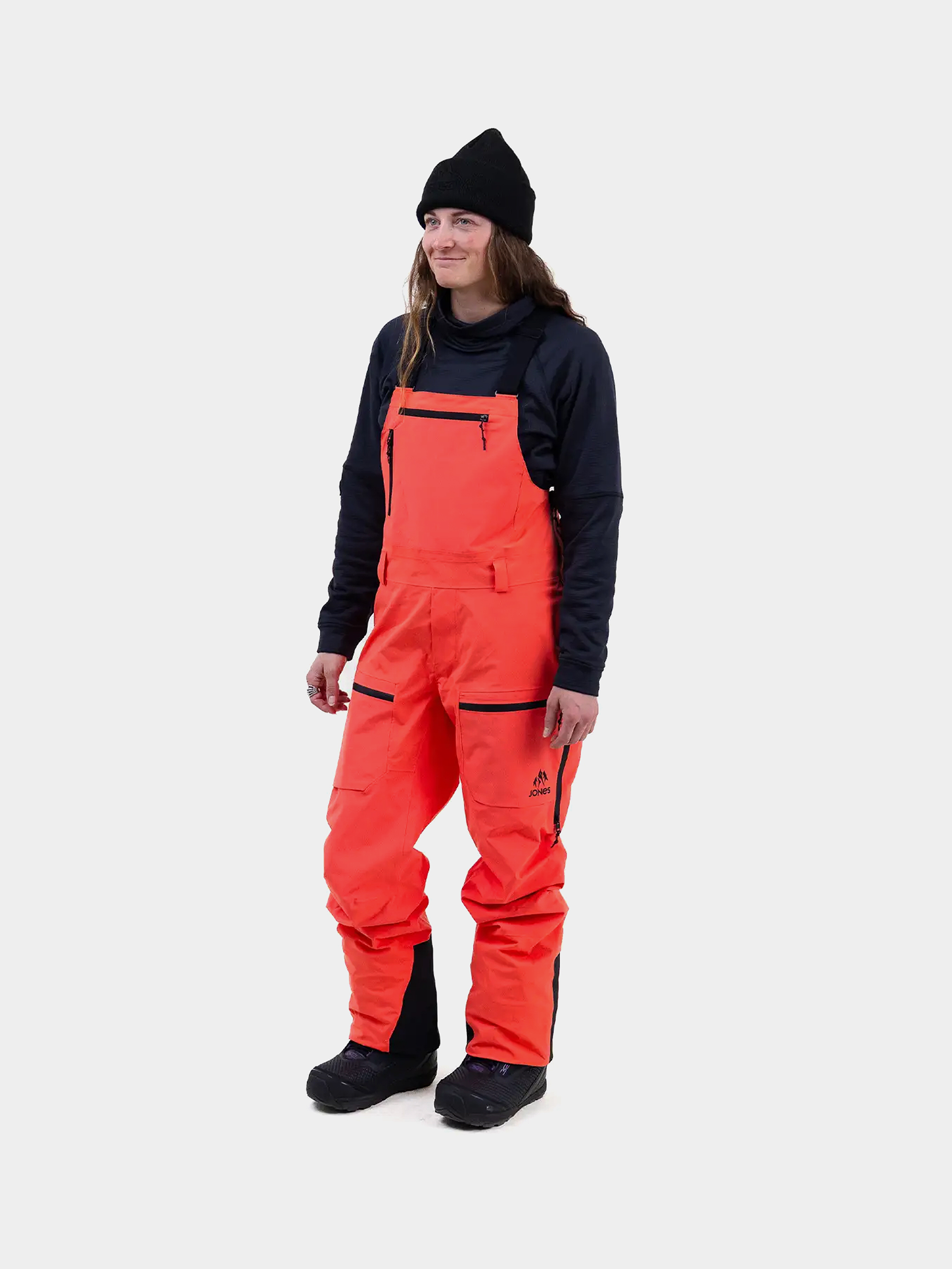 Damen Jones Snowboards Snowboard Hose Mtn Surf Rec Bib (deep coral)