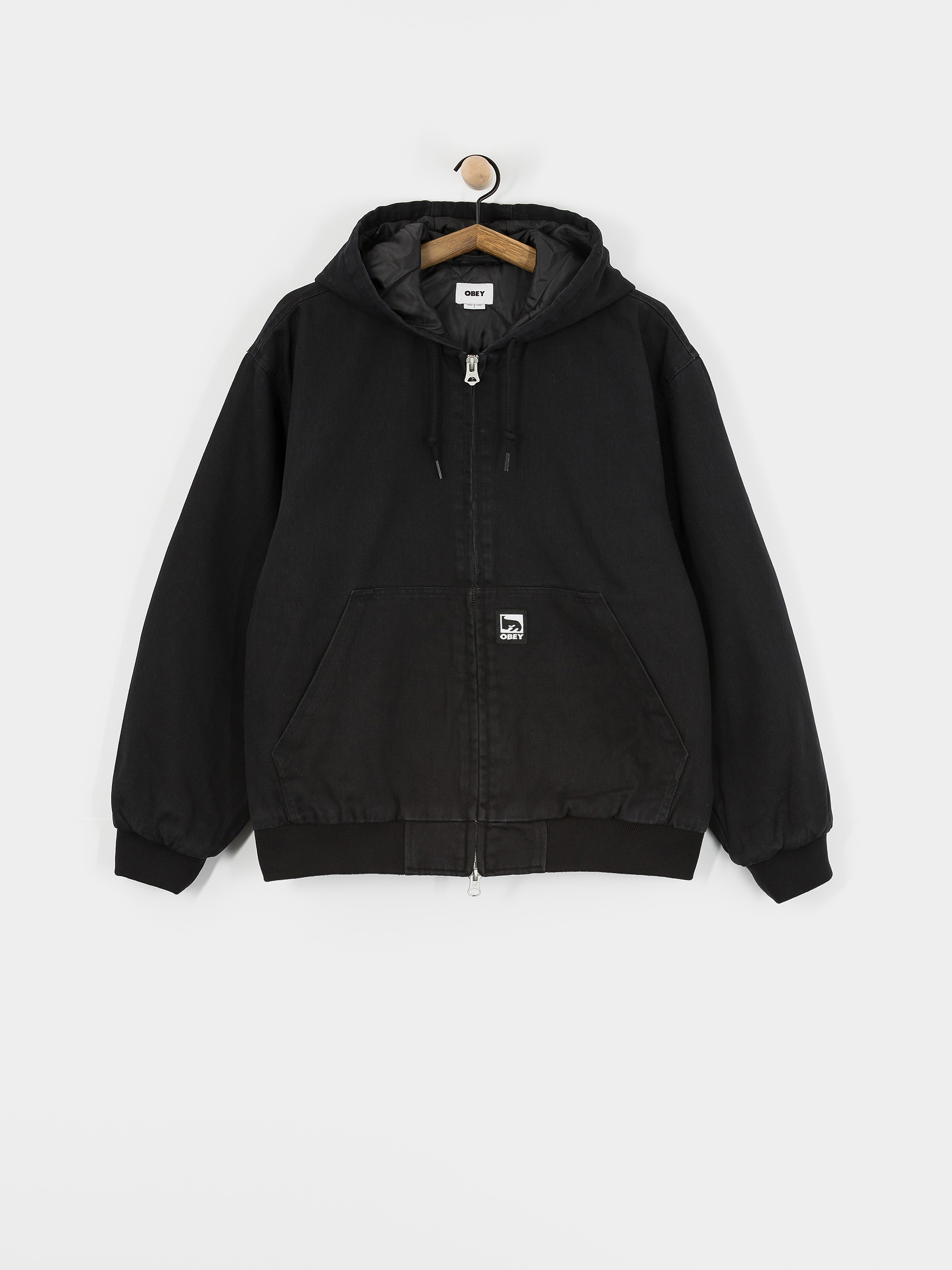 OBEY Hoodie Obey Randy ZHD Jacket - black (black faded wash)