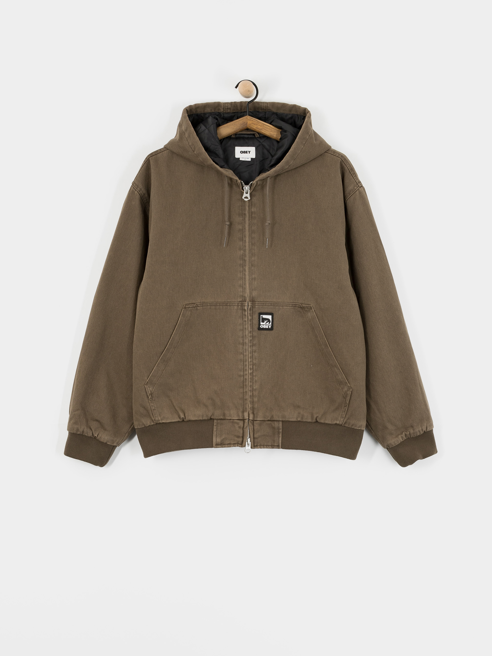 OBEY Hoodie Obey Randy ZHD Jacket - brown (wren faded wash)