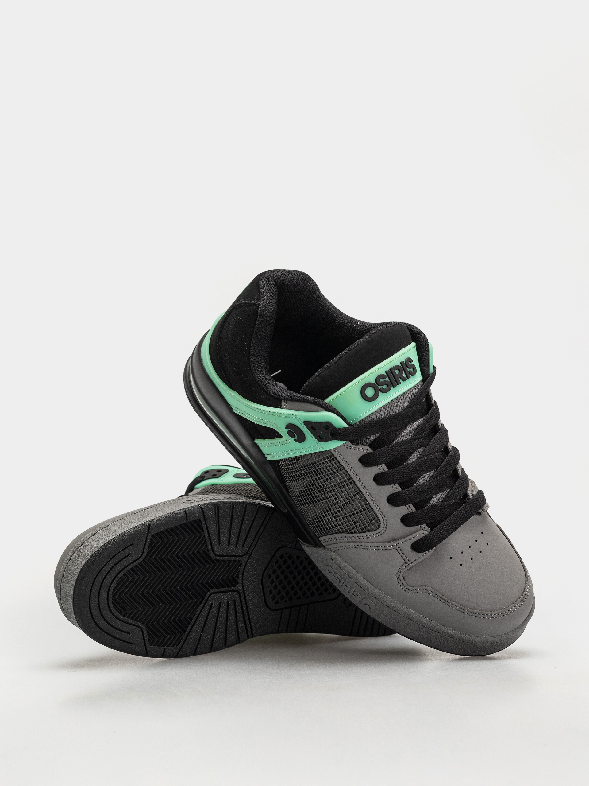 Osiris Pixel Shoes (blk/chr/grn glow)