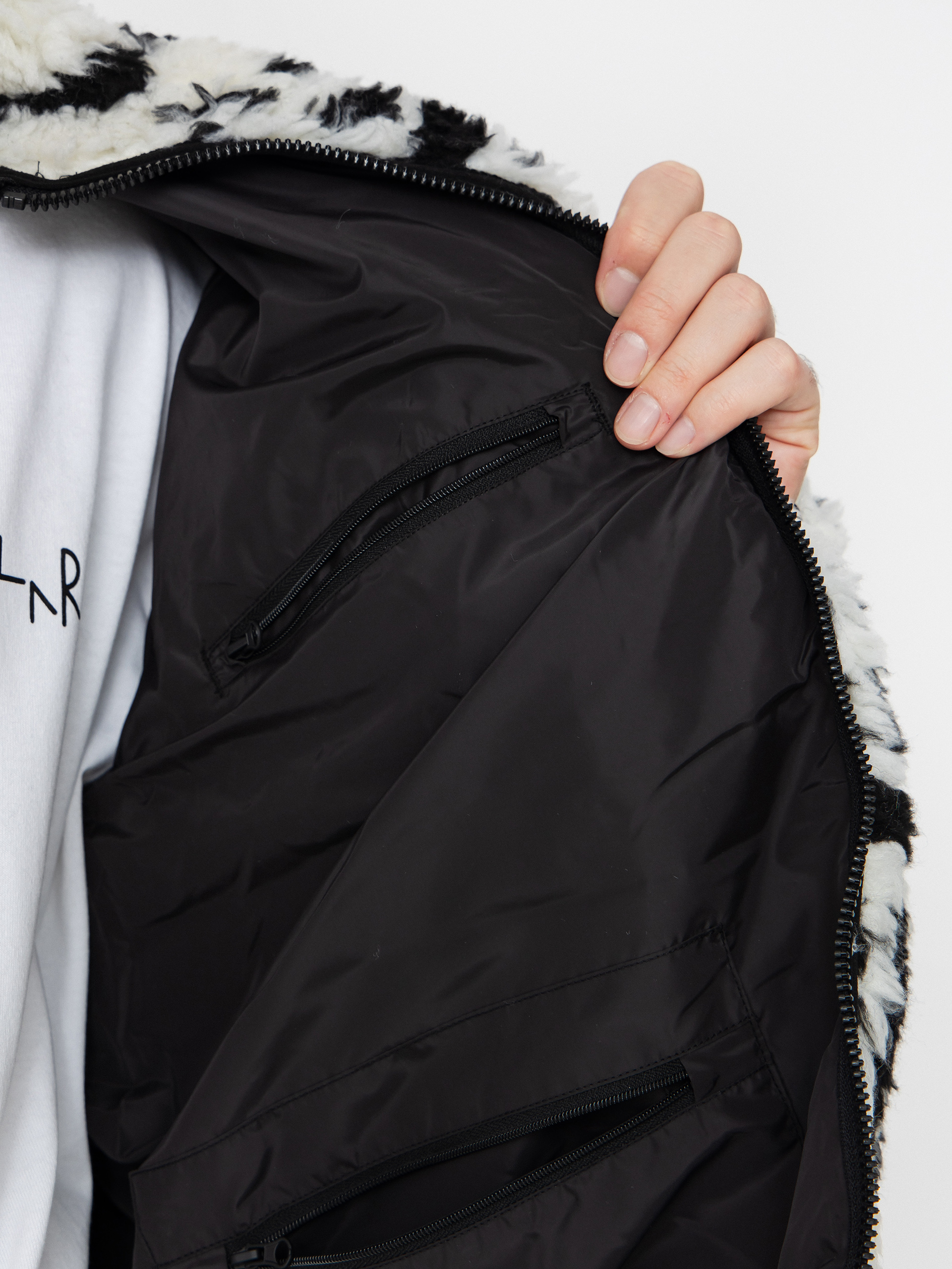 OBEY Obey Repeated Icon Sherpa Fleece - white, black (black multi)