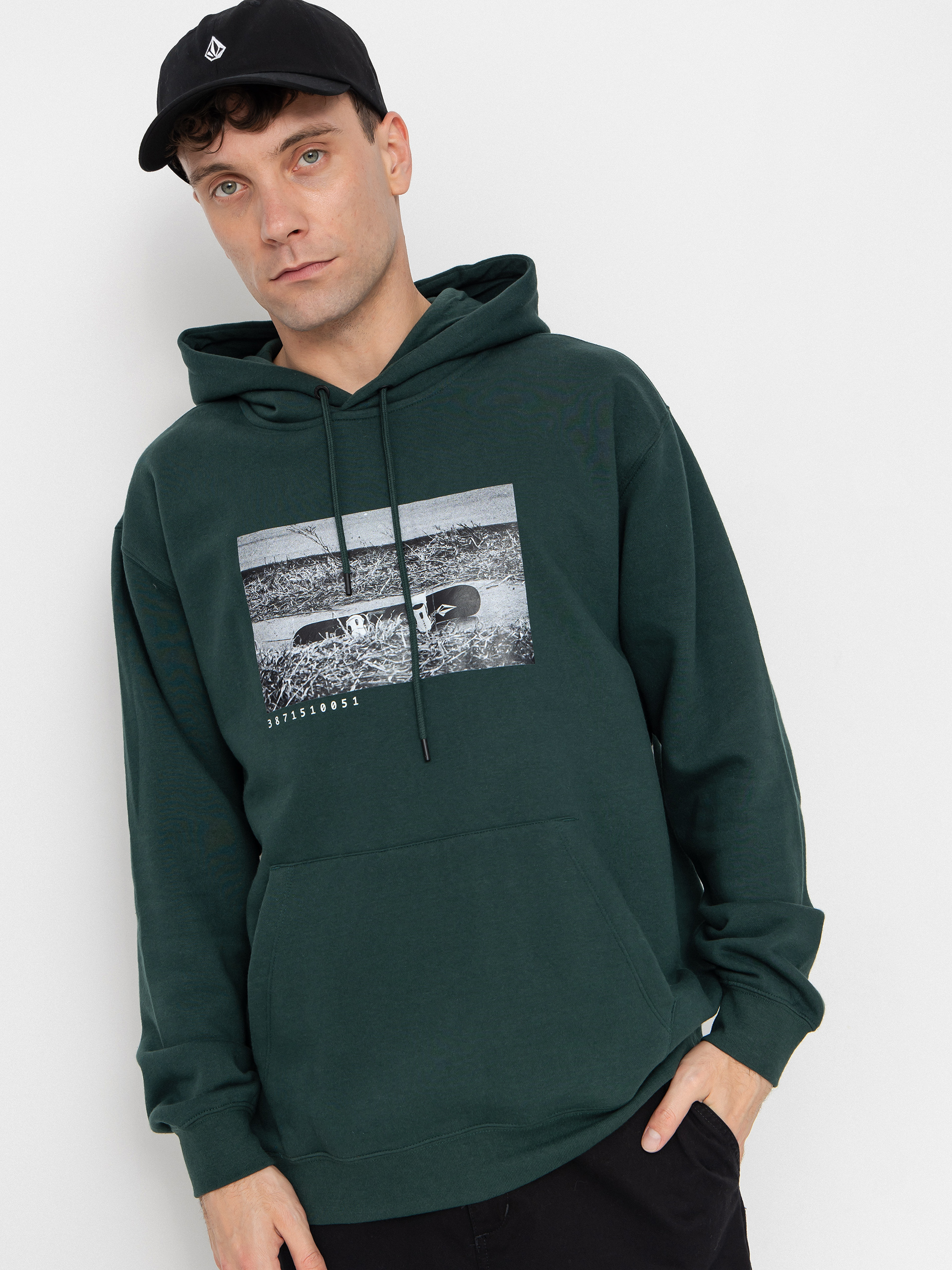 Volcom Essential HD Hoodie (black green)