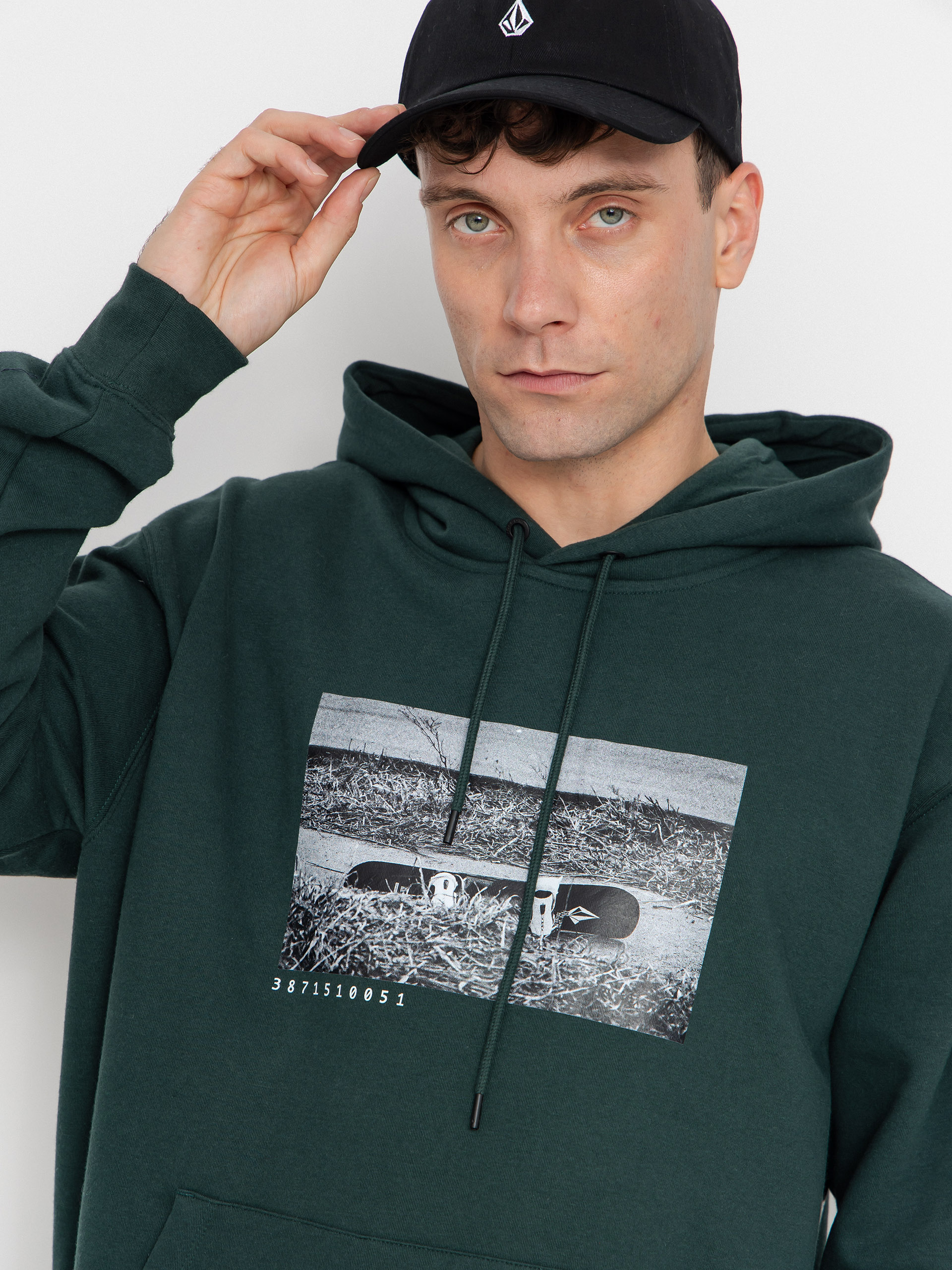 Volcom Essential HD Hoodie (black green)