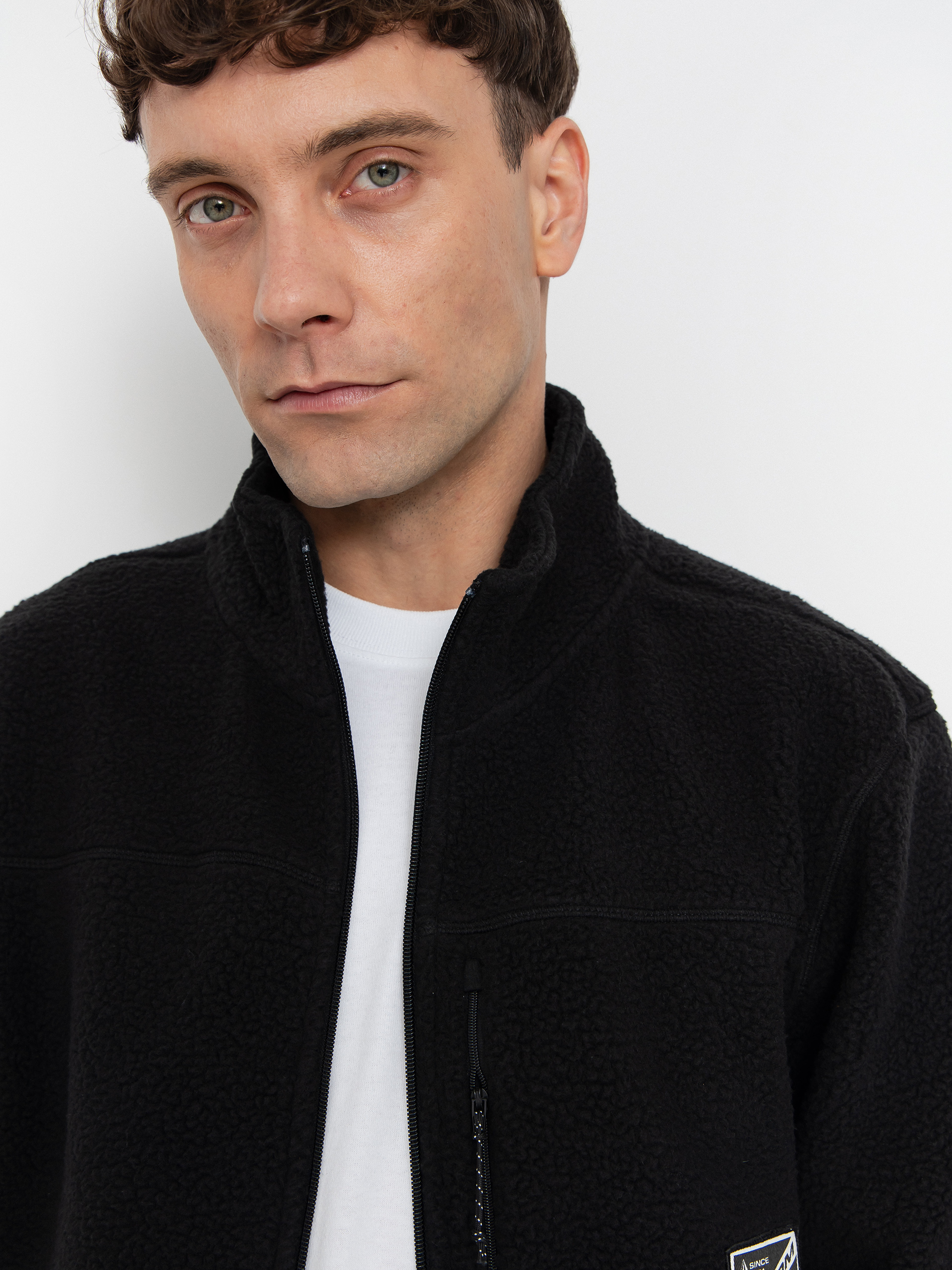 Herren Volcom Nelson Sherpa Fleece Jacke (black)